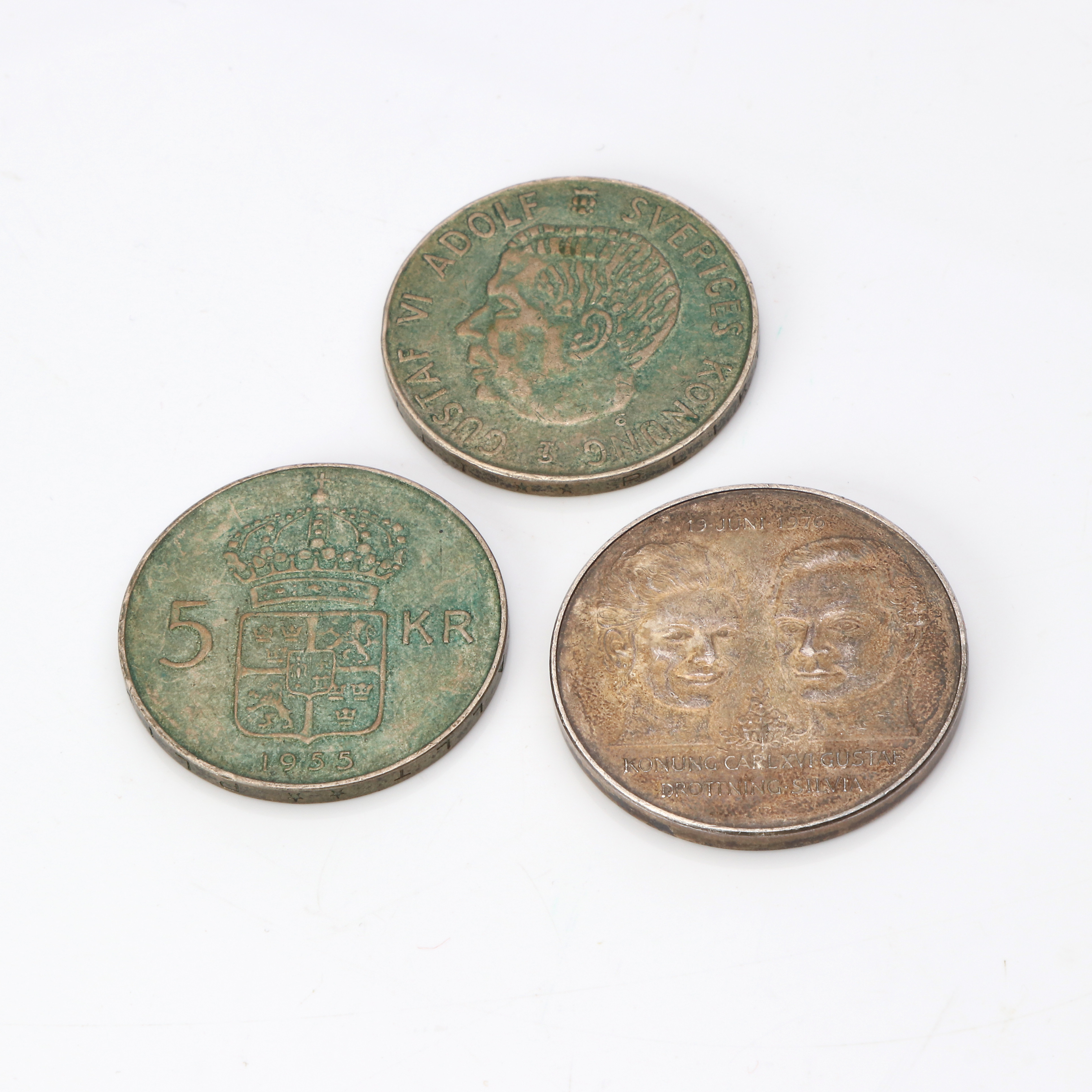 SVENSKA SILVERMYNT, TRE ST. 1900-tal.