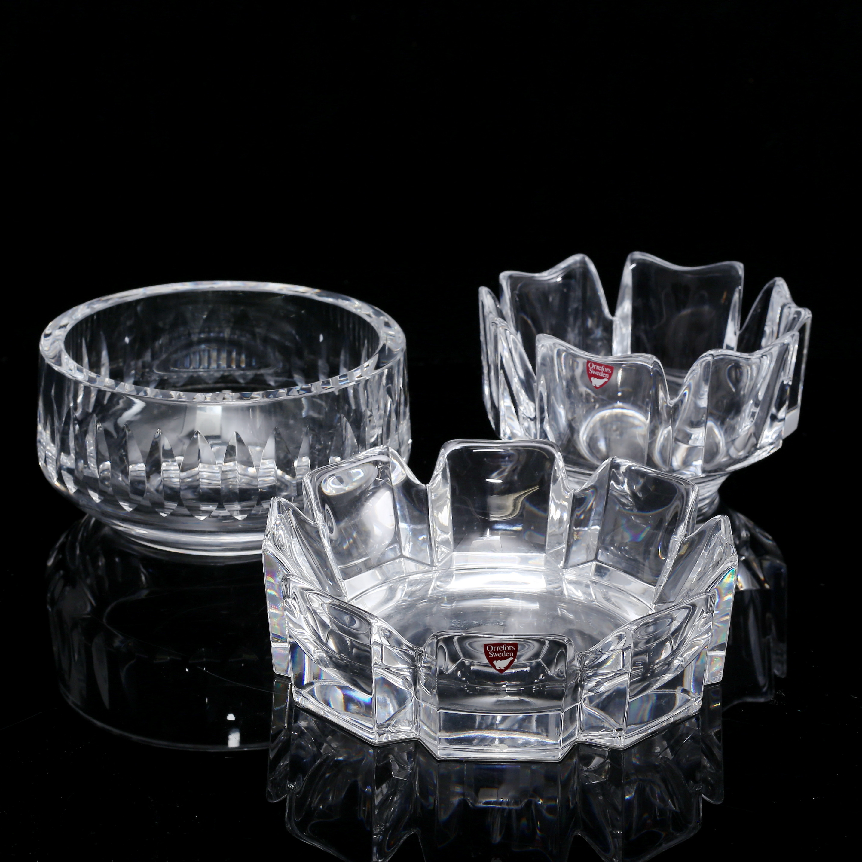 SKÅLAR, 3 st kristall, Palmqvist/Hellsten, Orrefors.