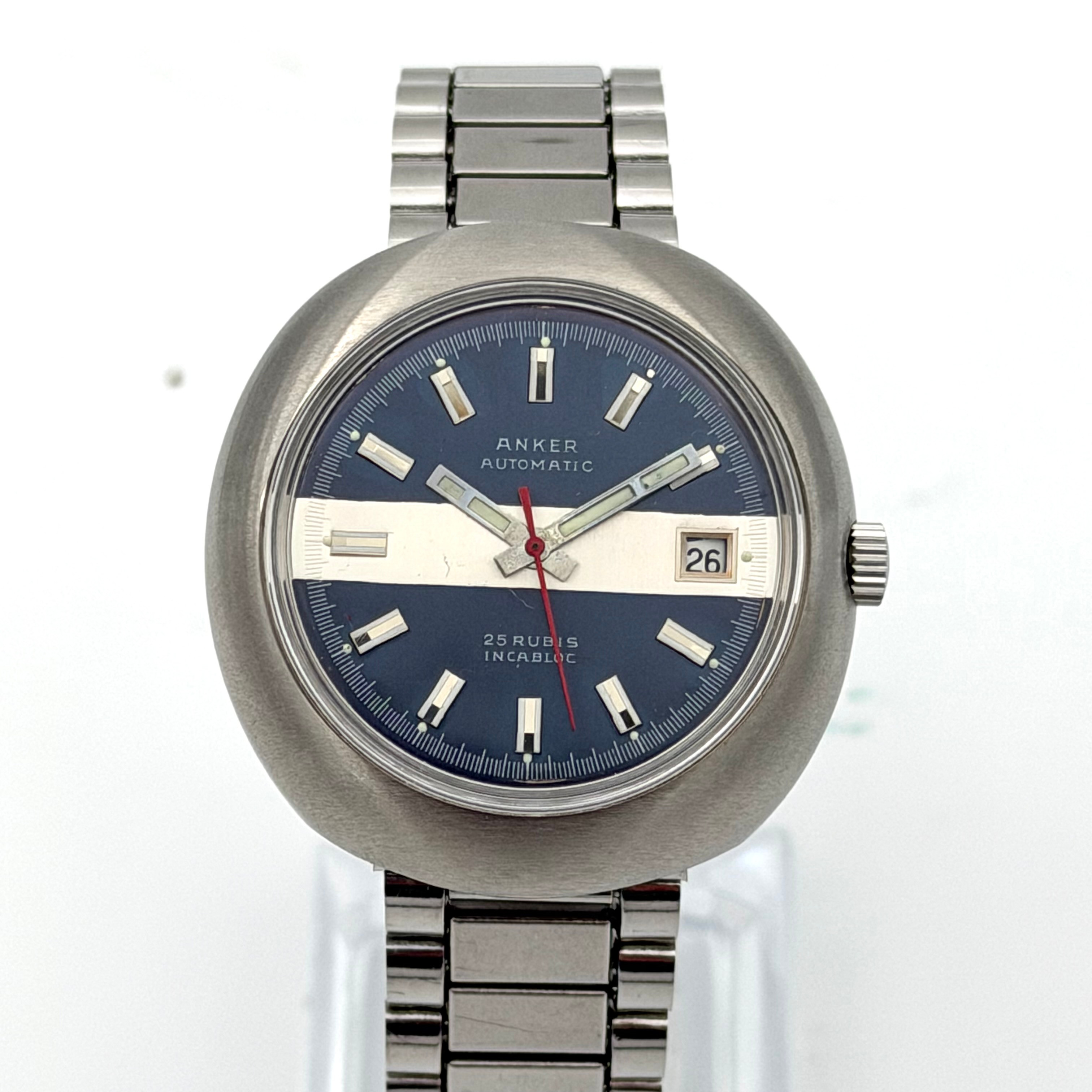 ANKER AUTOMATIC, armbandsur, datumvisning, ca 1970, stål.