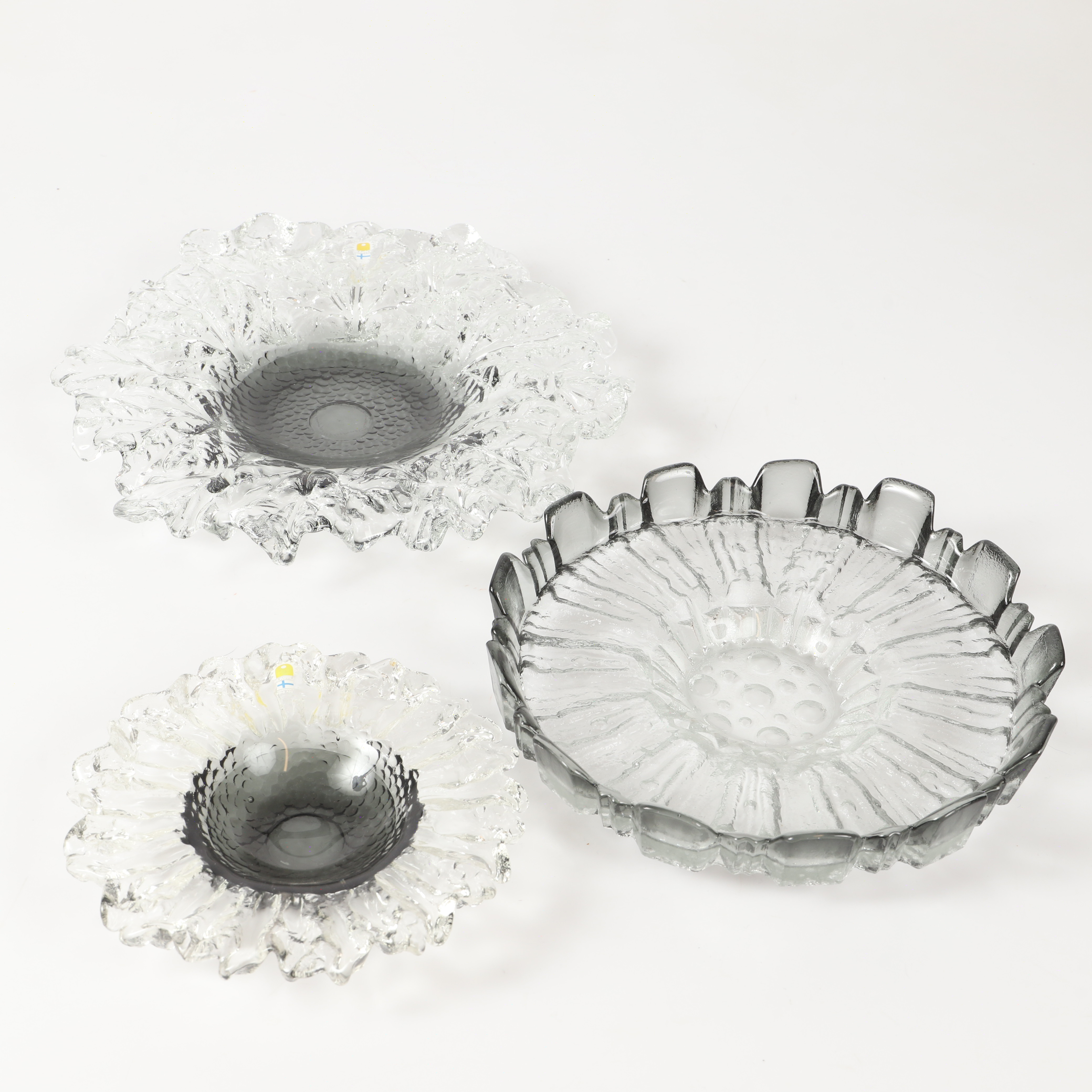 SKÅLFAT, 3 stycken, glas, Humppila, Finland.