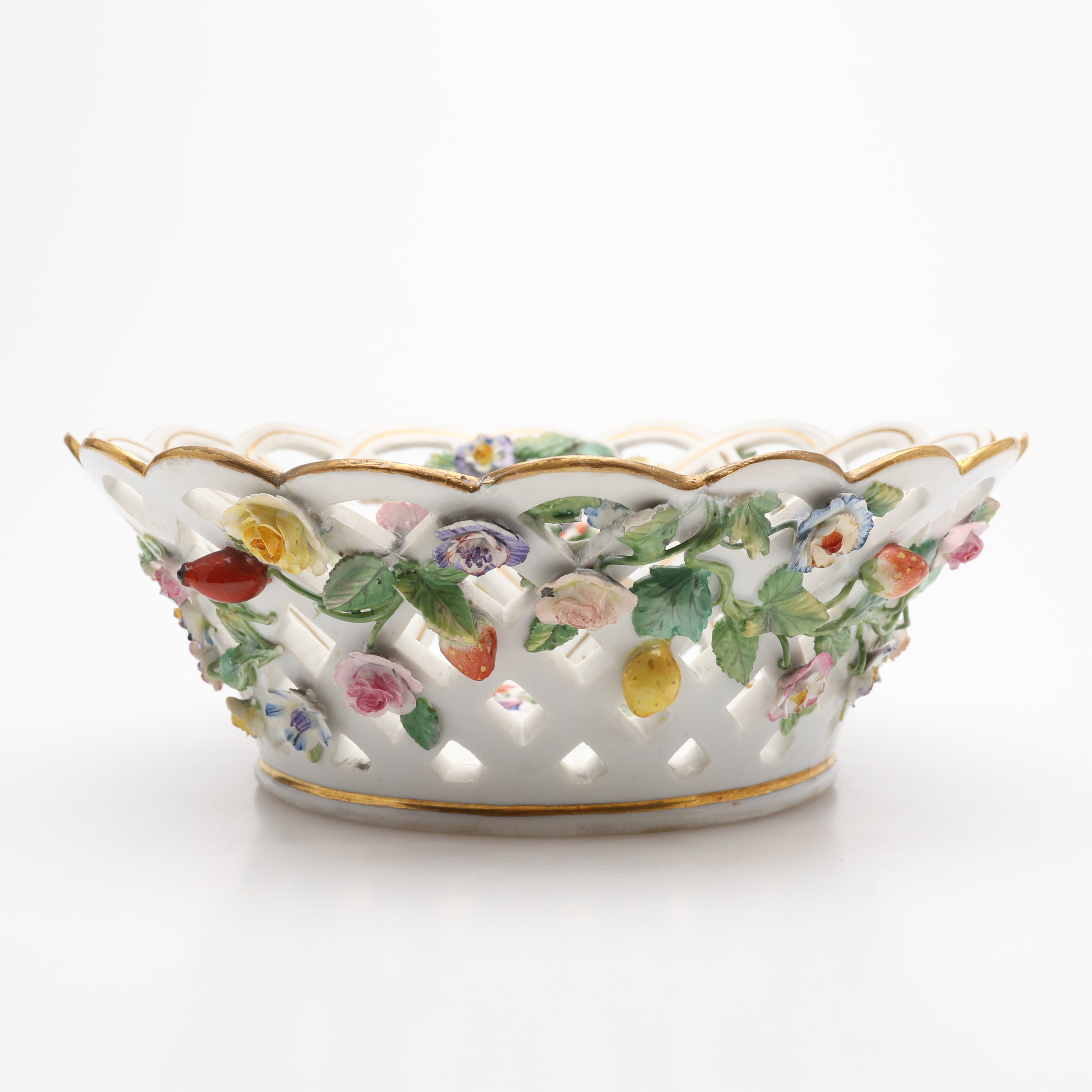 GALLERSKÅL, PORSLIN, MODELLNUMMER 61, MEISSEN, 1800-TAL.