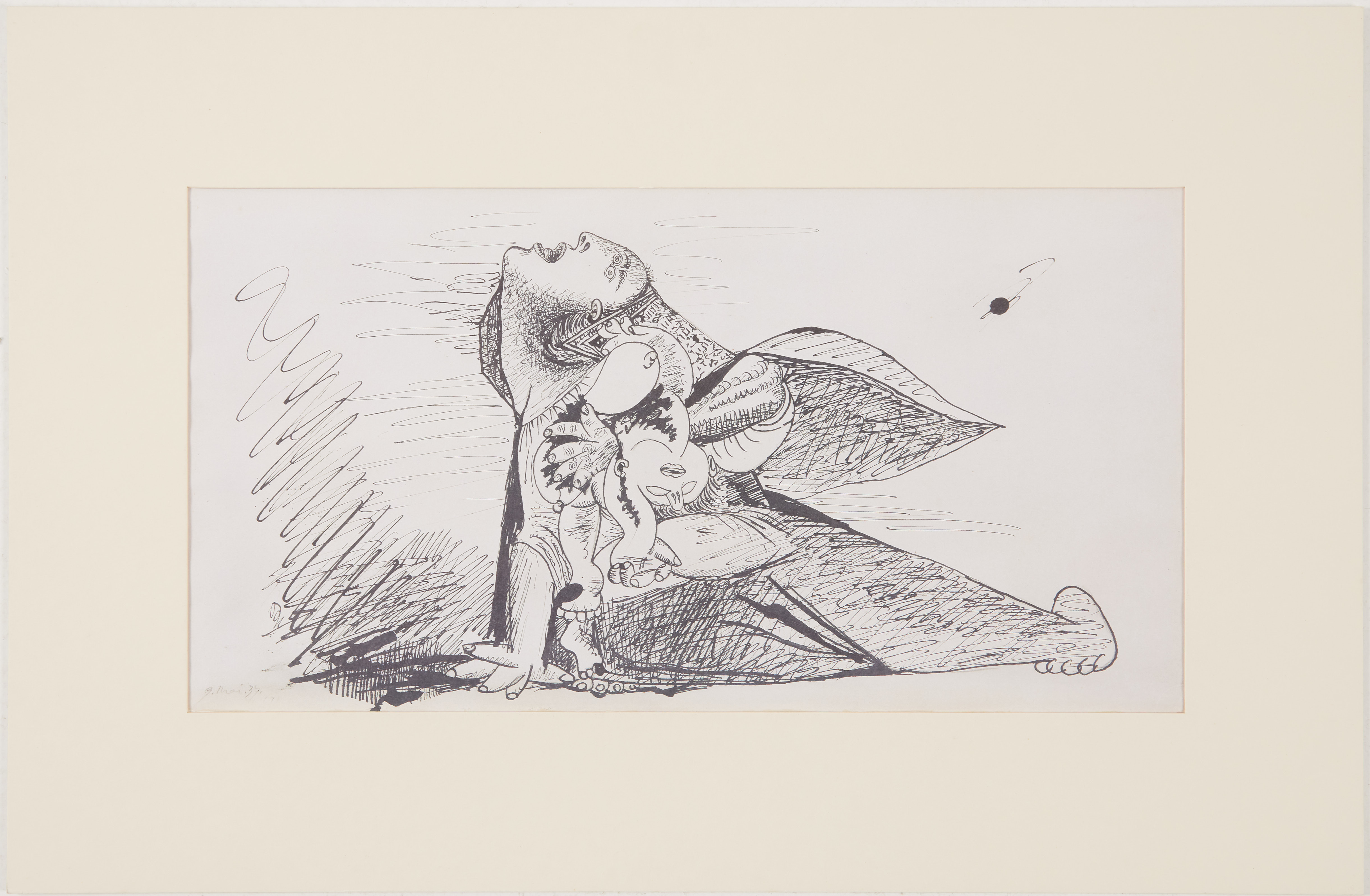 PABLO PICASSO. EFTER. Faksimilskiss, ur ”Guernica”, svensk utgåva, IPC International Publishing Company, 1990.