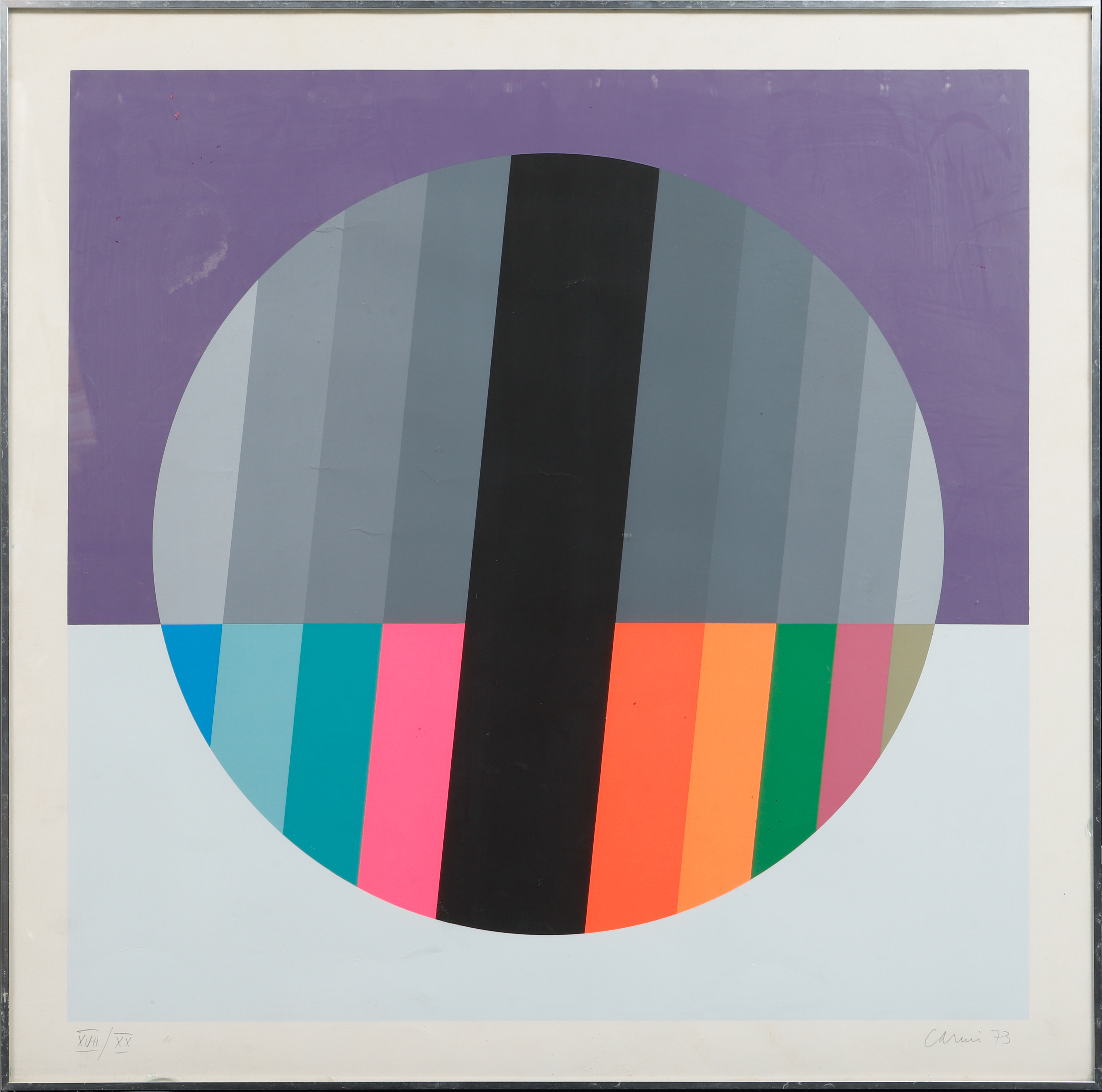 EUGENIO CARMI. Komposition. Serigrafi, signerad och numrerad 17/20. Daterad - 73.