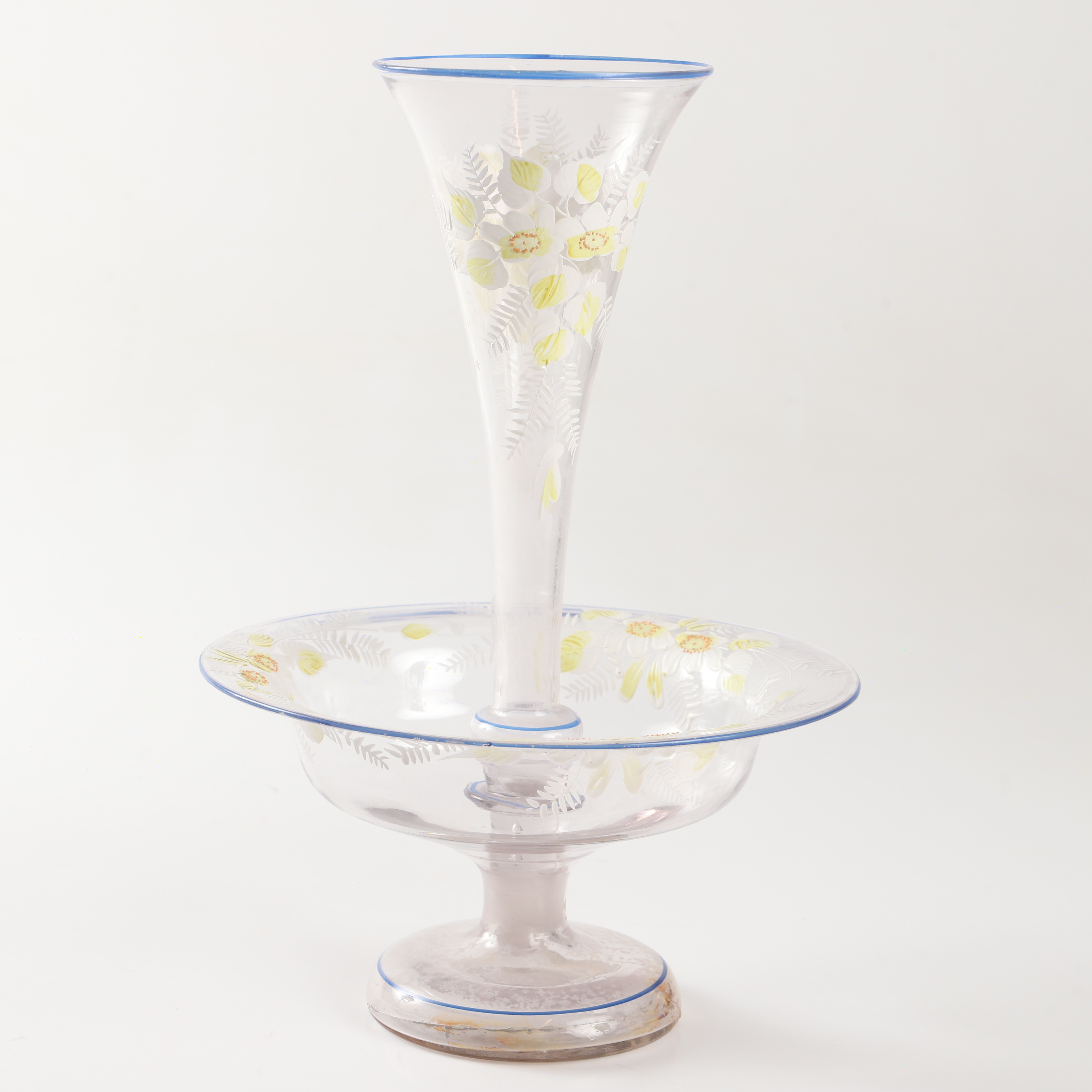 STRUTVAS, dekormålat glas, 1900-talets första hälft.