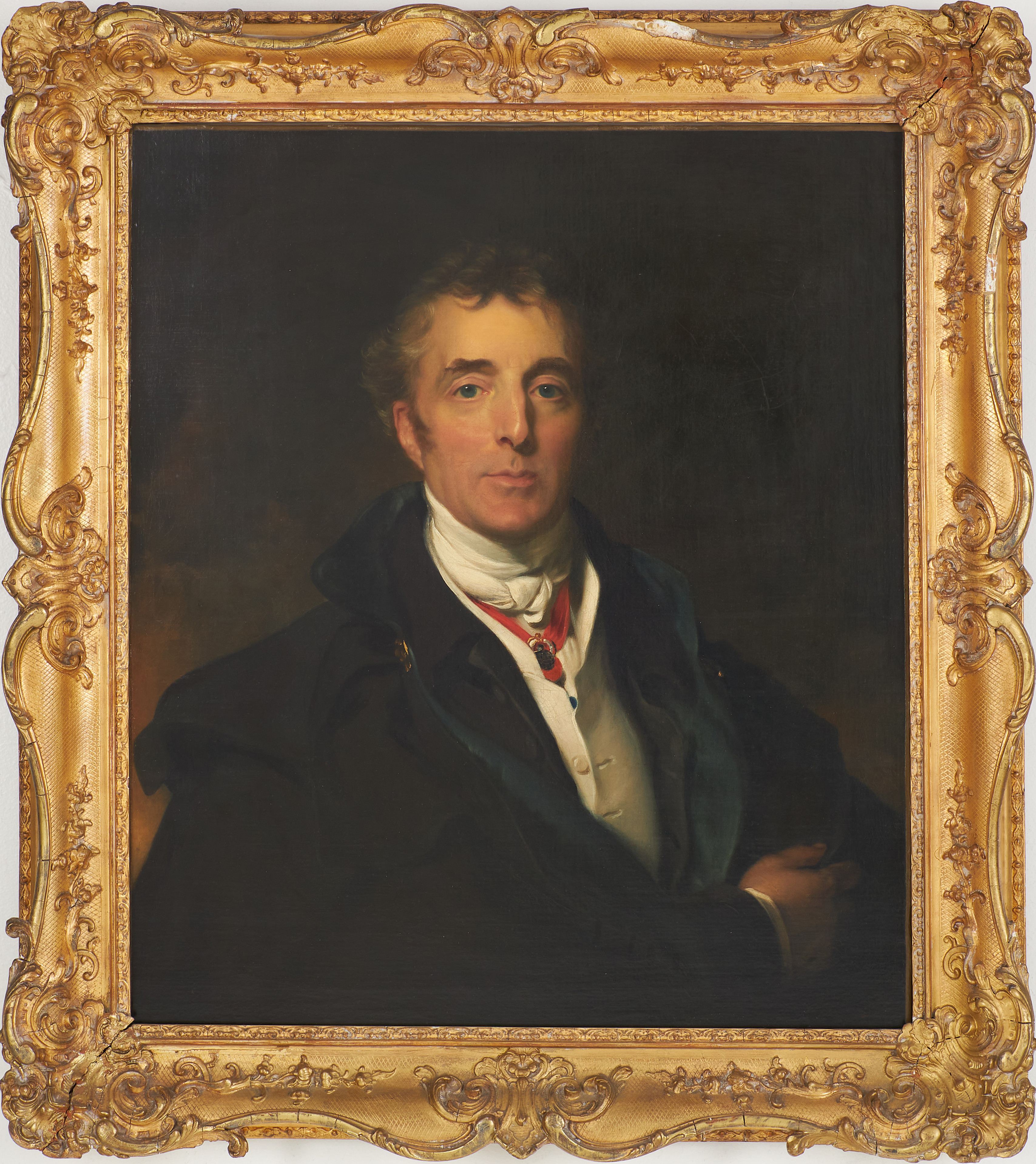 RICHARD EVANS. Kopia efter original av Sir Thomas Lawrence, porträtt av Arthur Wellesley, 1:a hertig av Wellington, olja på duk, signerad i rött.