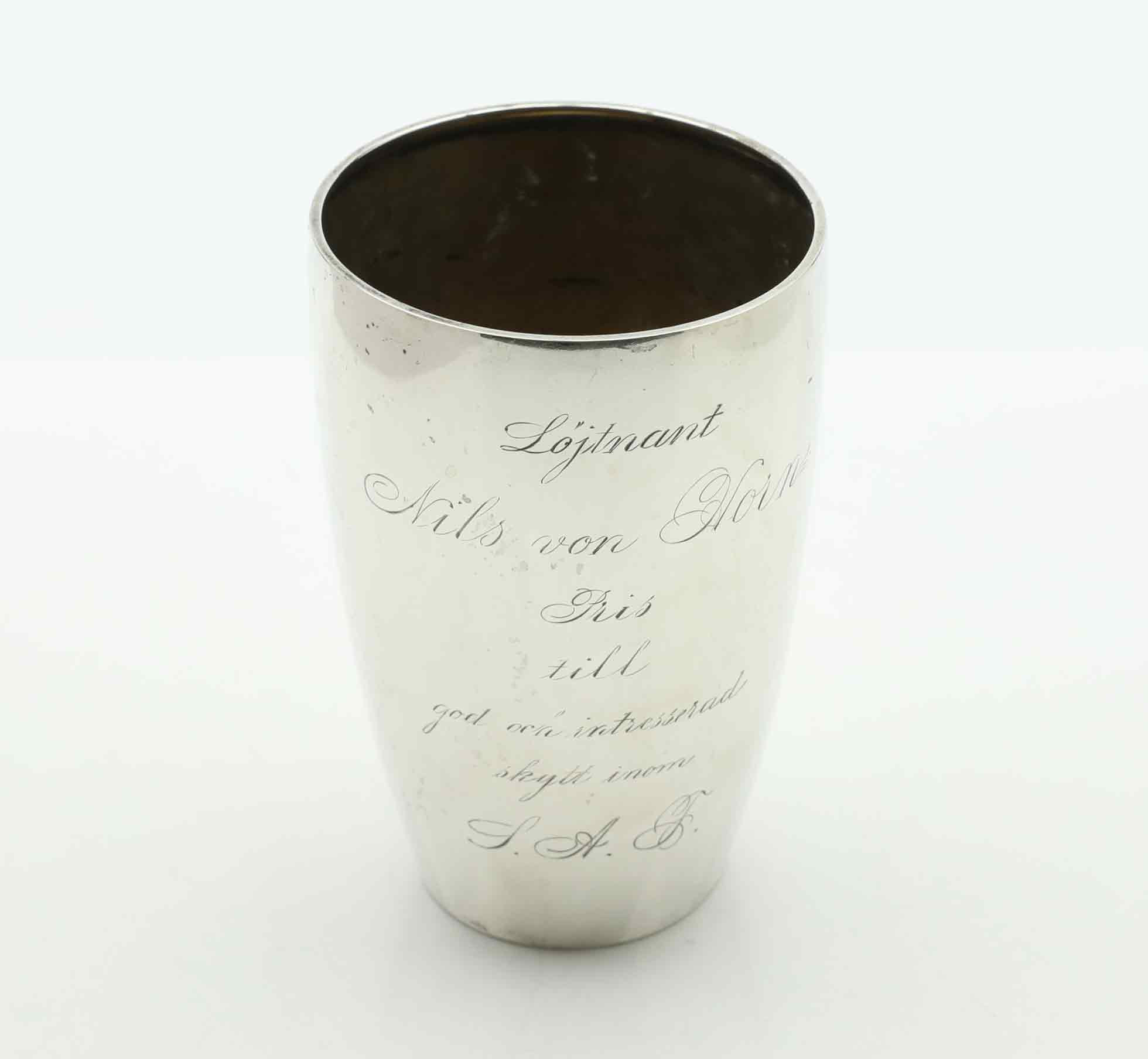 AXEL BERGMAN. bägare/prispokal, silver, Stockholm, 1907.