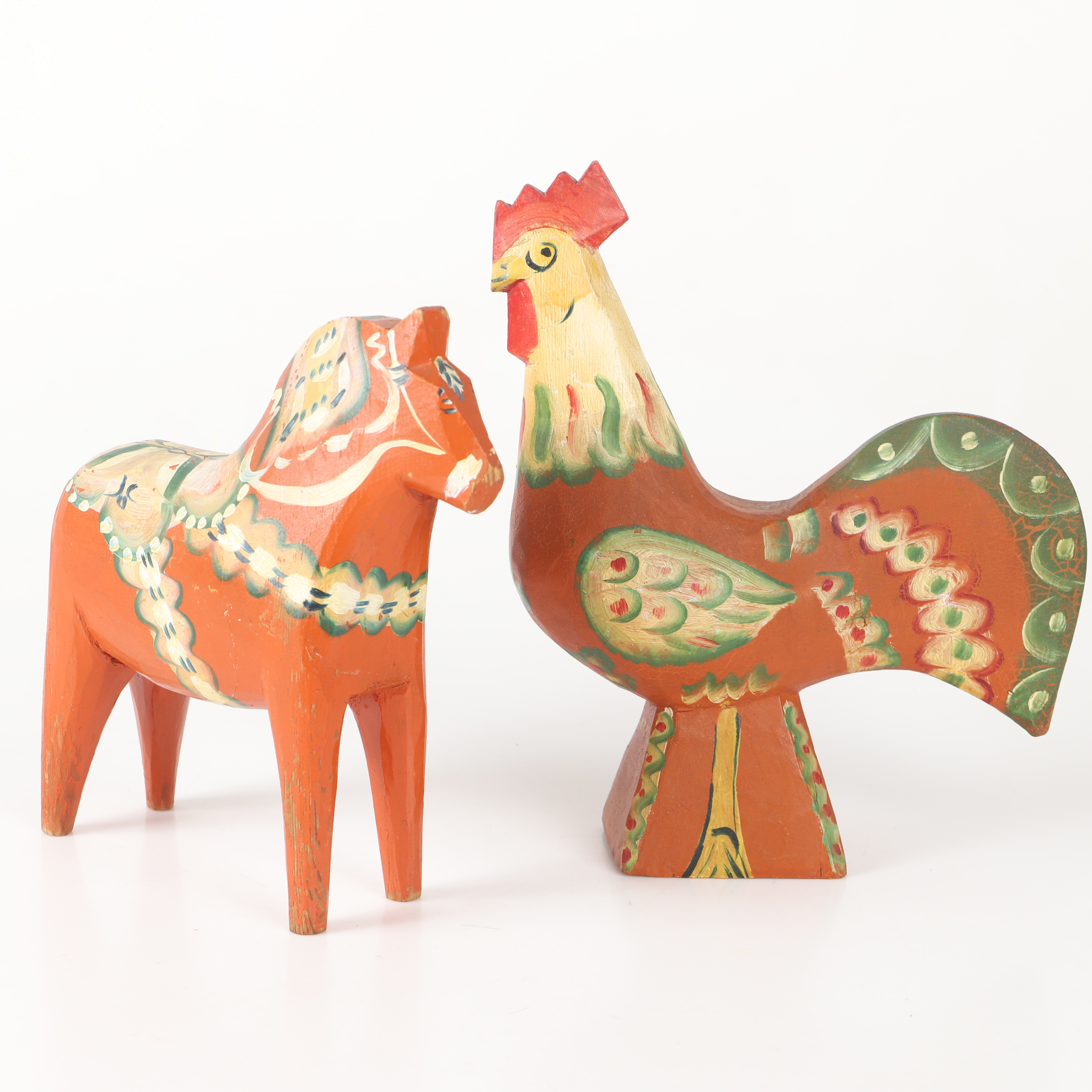 PÅSKTUPP OCH DALAHÄST, bemålat trä, Dalarna.