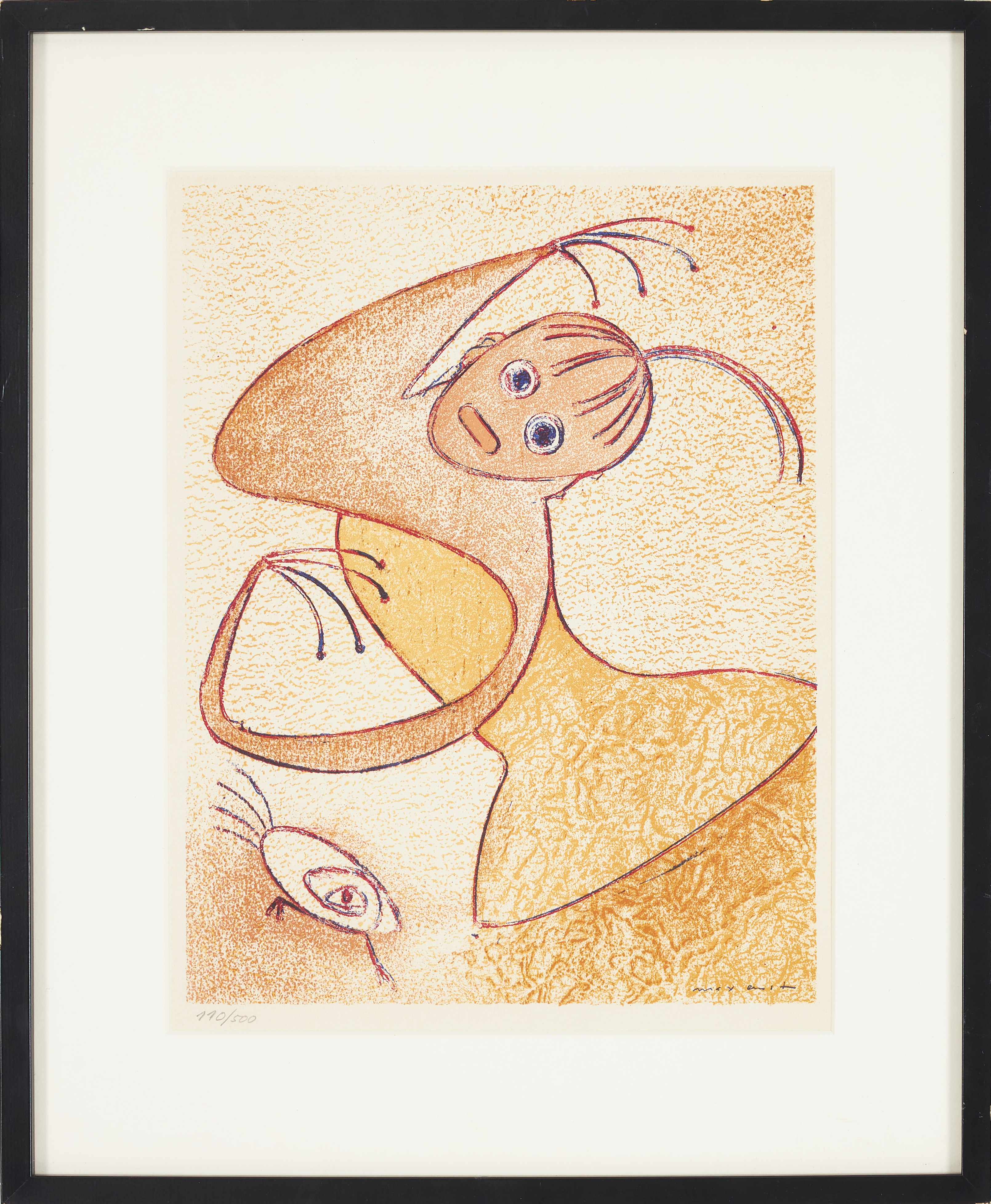 MAX ERNST. "San Lazzaro et ses Amis", färglitografi, signerad i trycket, numrerad 110/500.