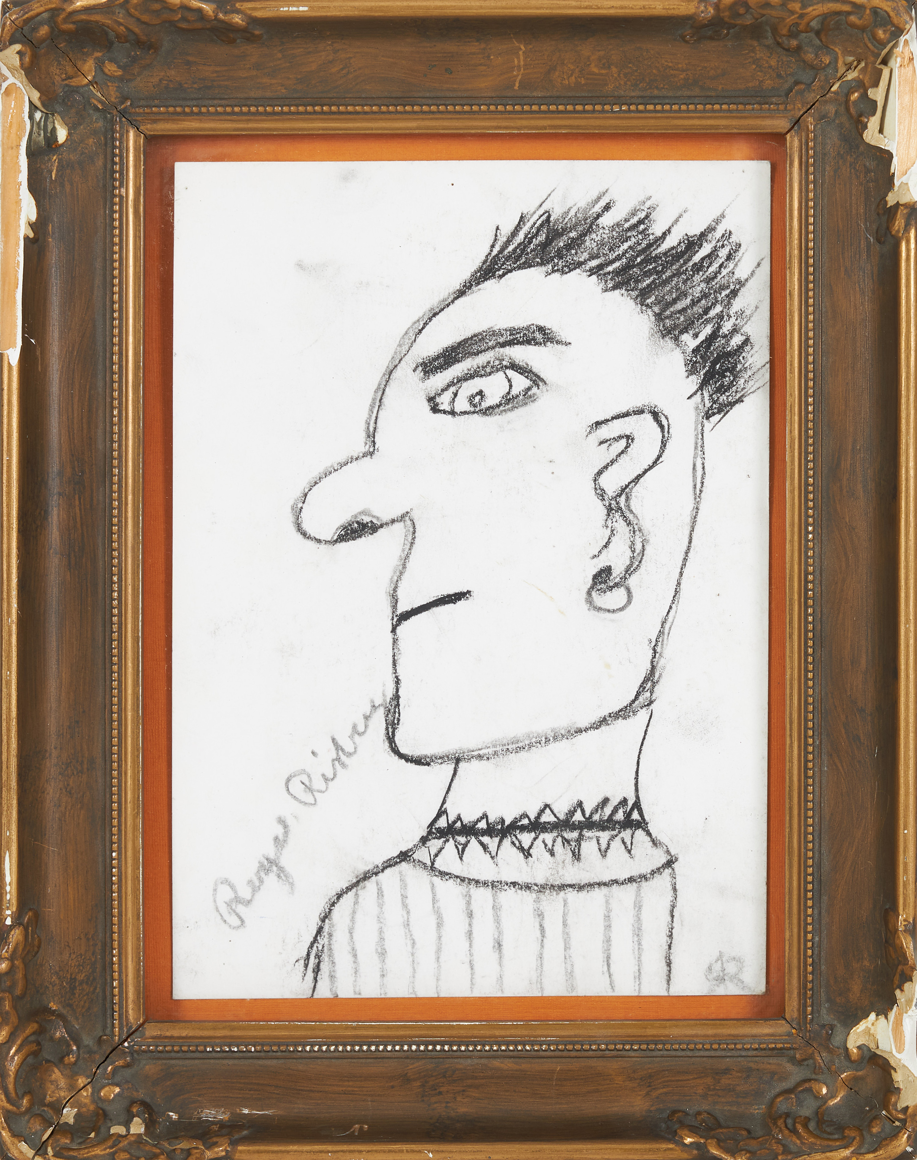 ROGER RISBERG. "Punkaren", blandteknik på papper, signerad.