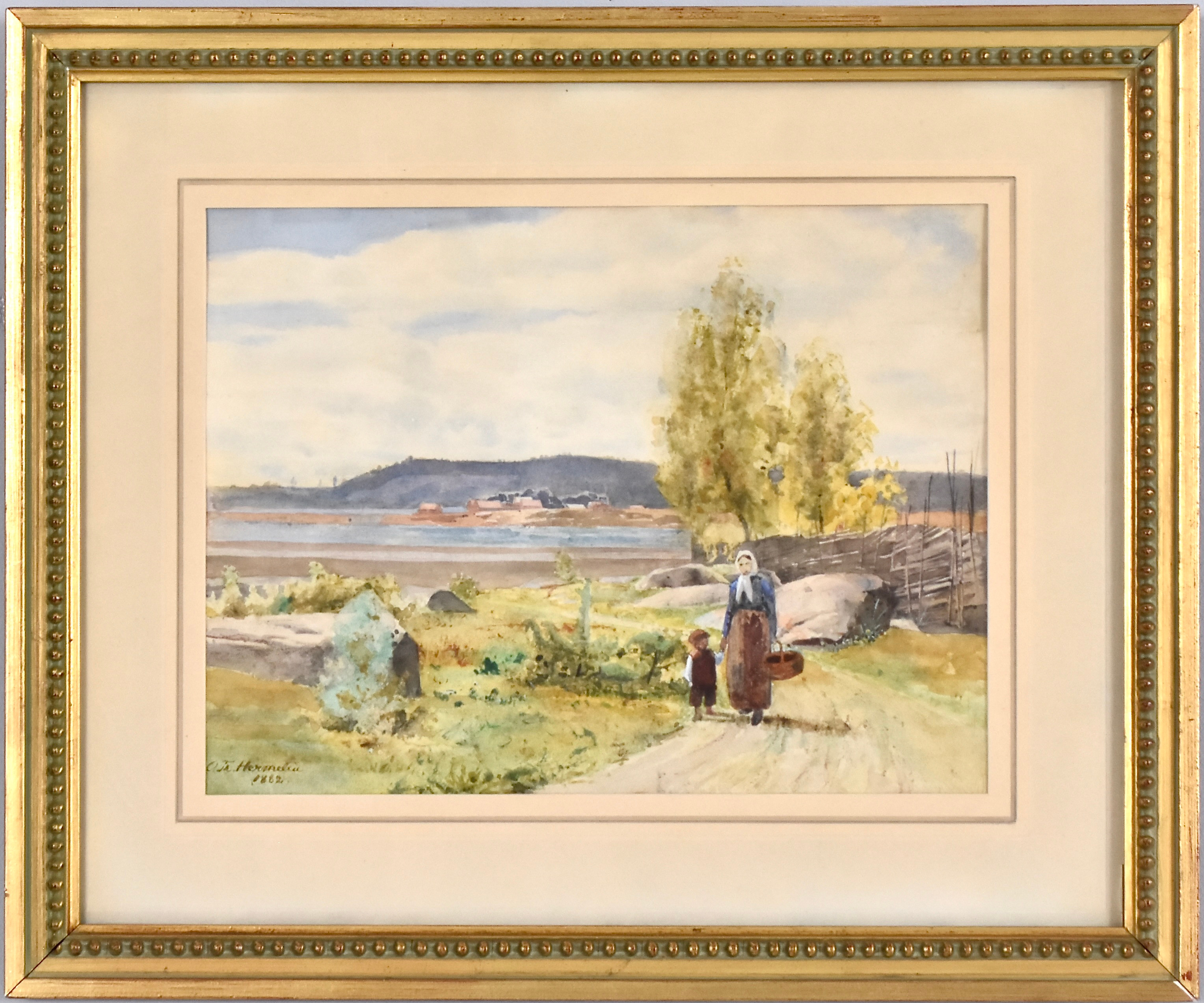 OLOF HERMELIN. Akvarell.