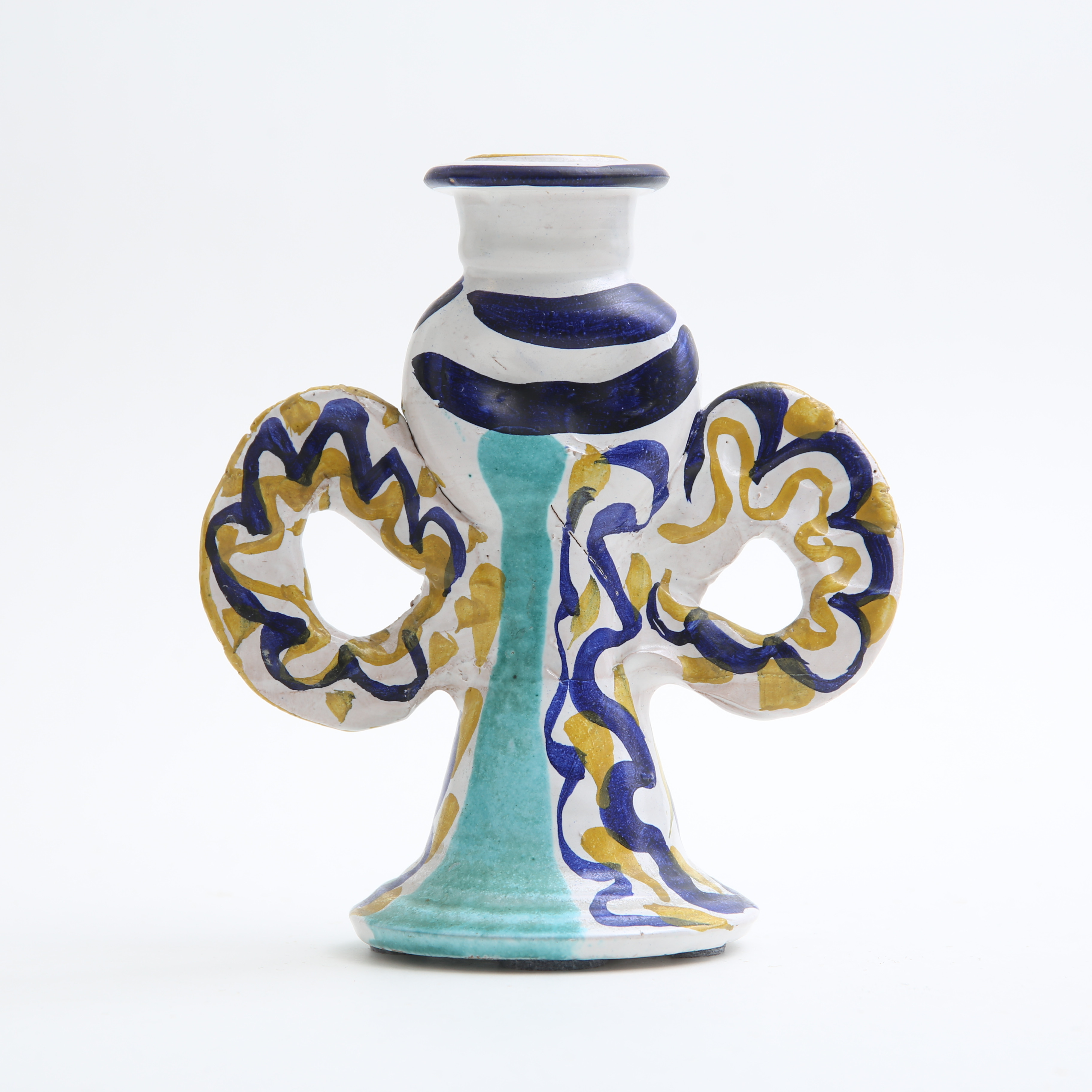 ULRICA HYDMAN-VALLIEN. Skulptur/ljusstake, glaserat stengods, signerad.