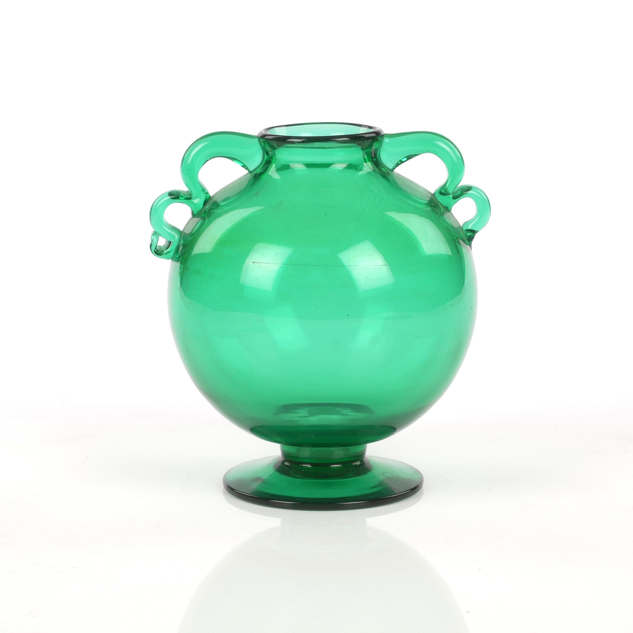 WILLIAM STENBERG. Vas, Art Deco, gröntonat glas, Gullaskruf, 1930-tal.