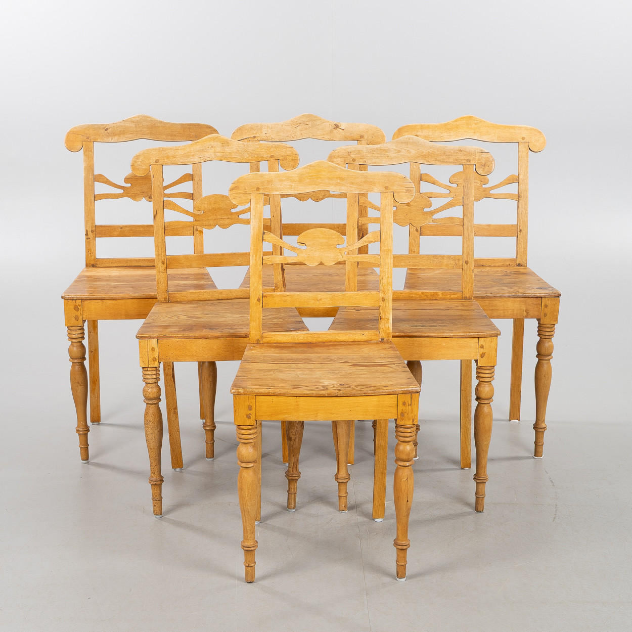 STOLAR, 6 stycken, Karl-Johan, 1800-tal.