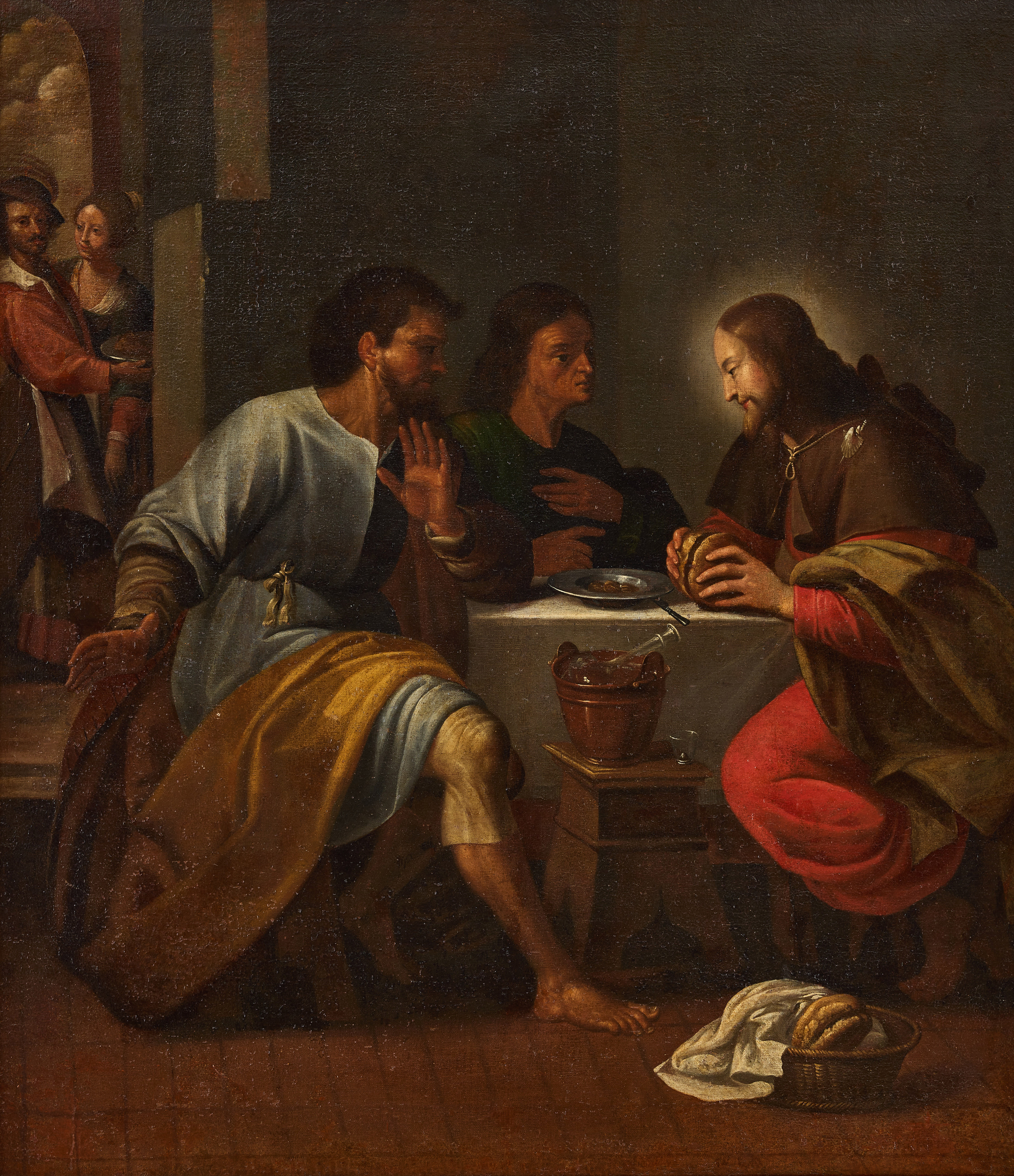 LOMBARD SCHOOL, FIRST HALF OF THE 17TH CENTURY. The Supper at Emmaus.