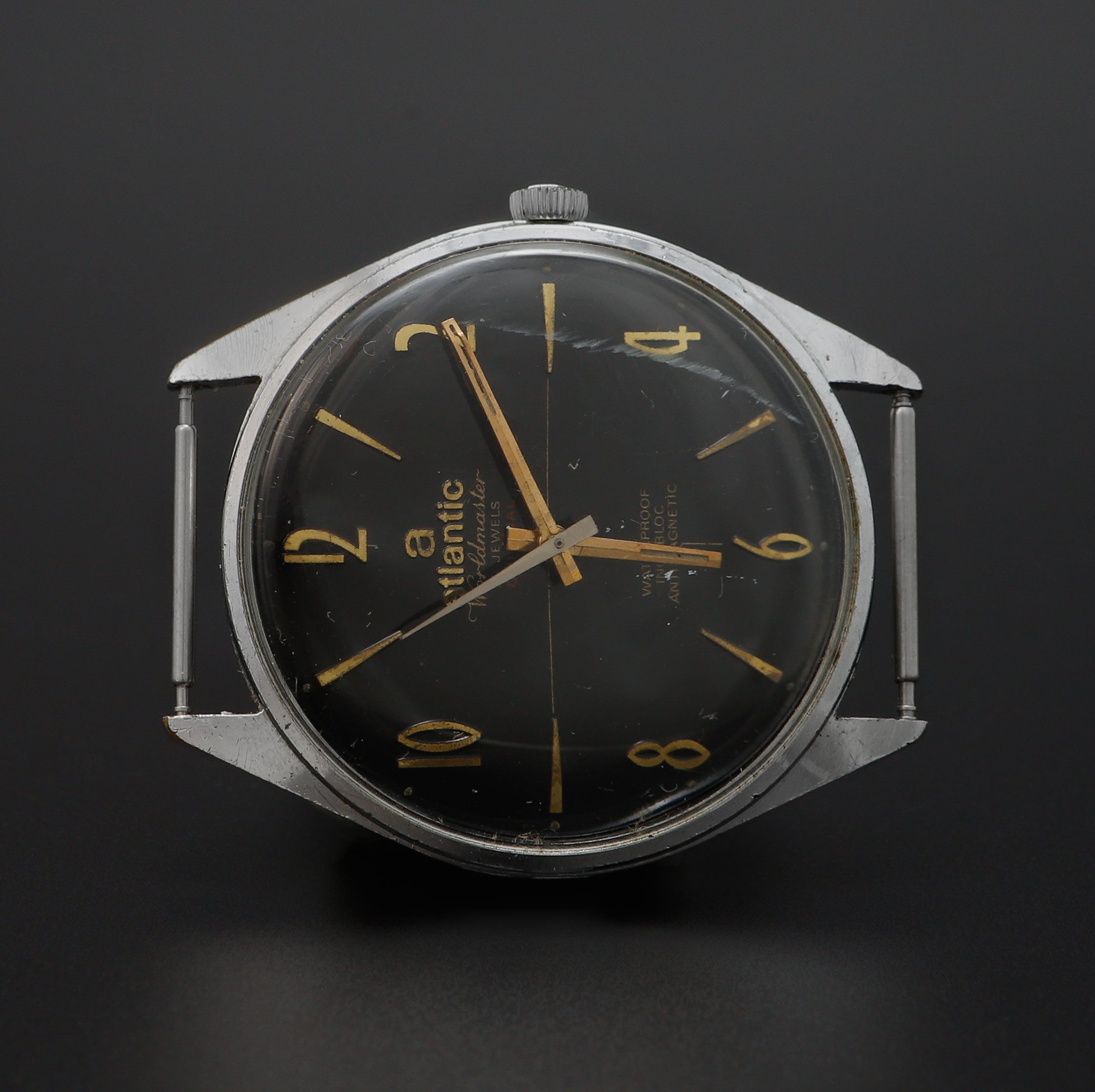 ARMBANDSUR, Atlantic, Worldmaster, Original, stål, automatisk, 1960-tal.