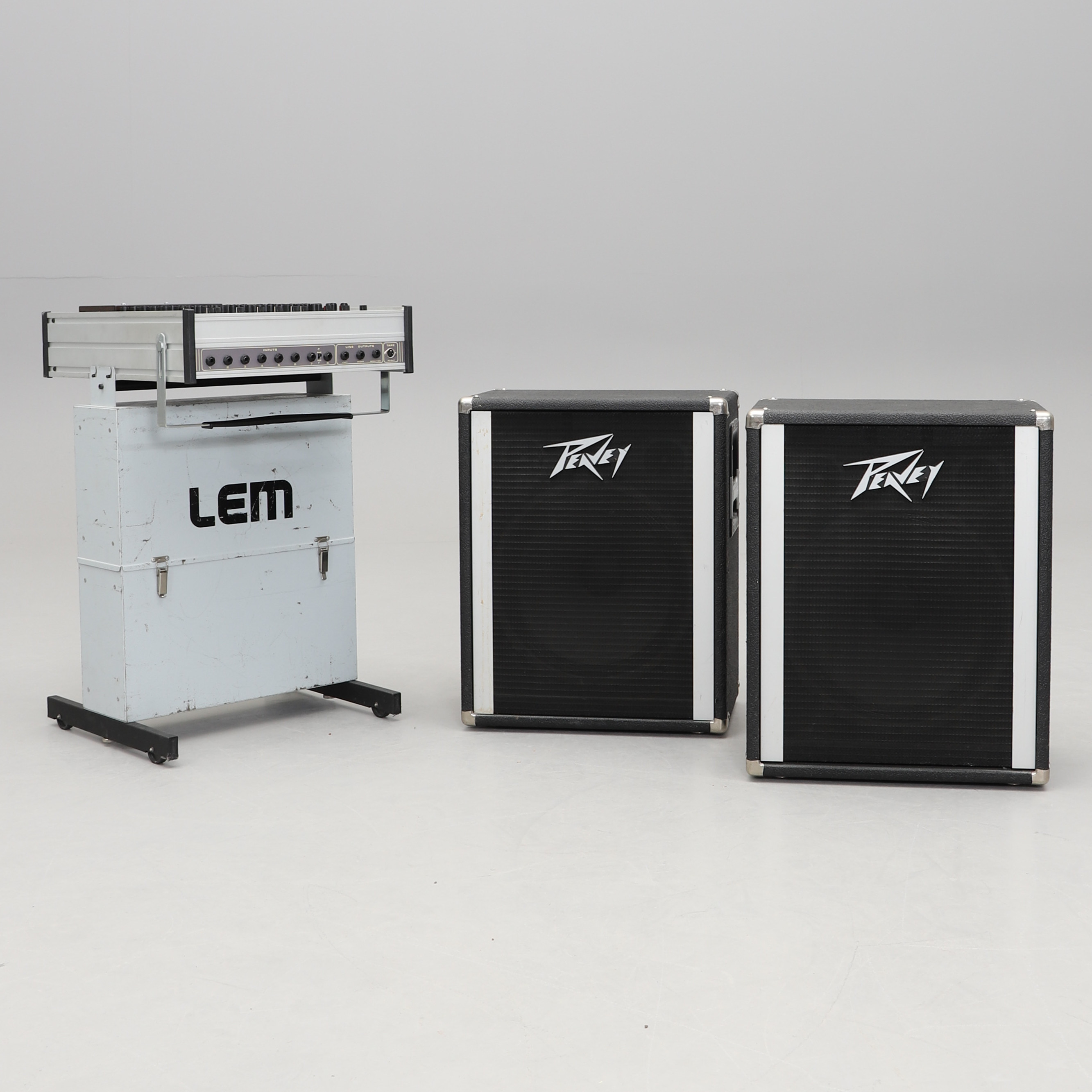PA-ANLÄGGNING, LEM Baby Professional samt ett par högtalare Peavey, tidigt 1980-tal.