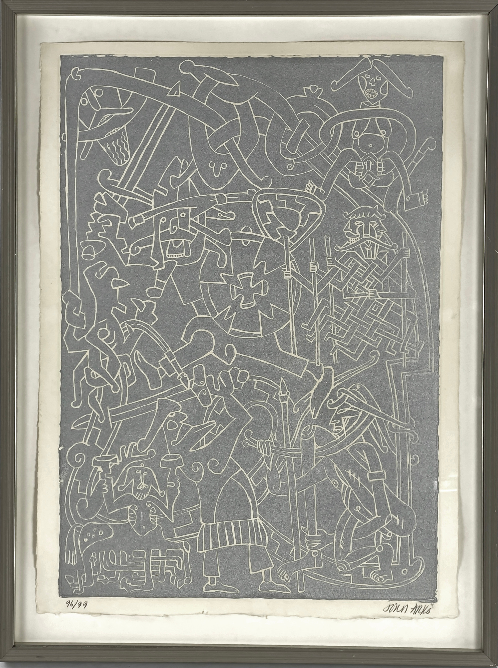 JORDI ARKÖ. Etsning, komposition, numrerad 96/99 & signerad.