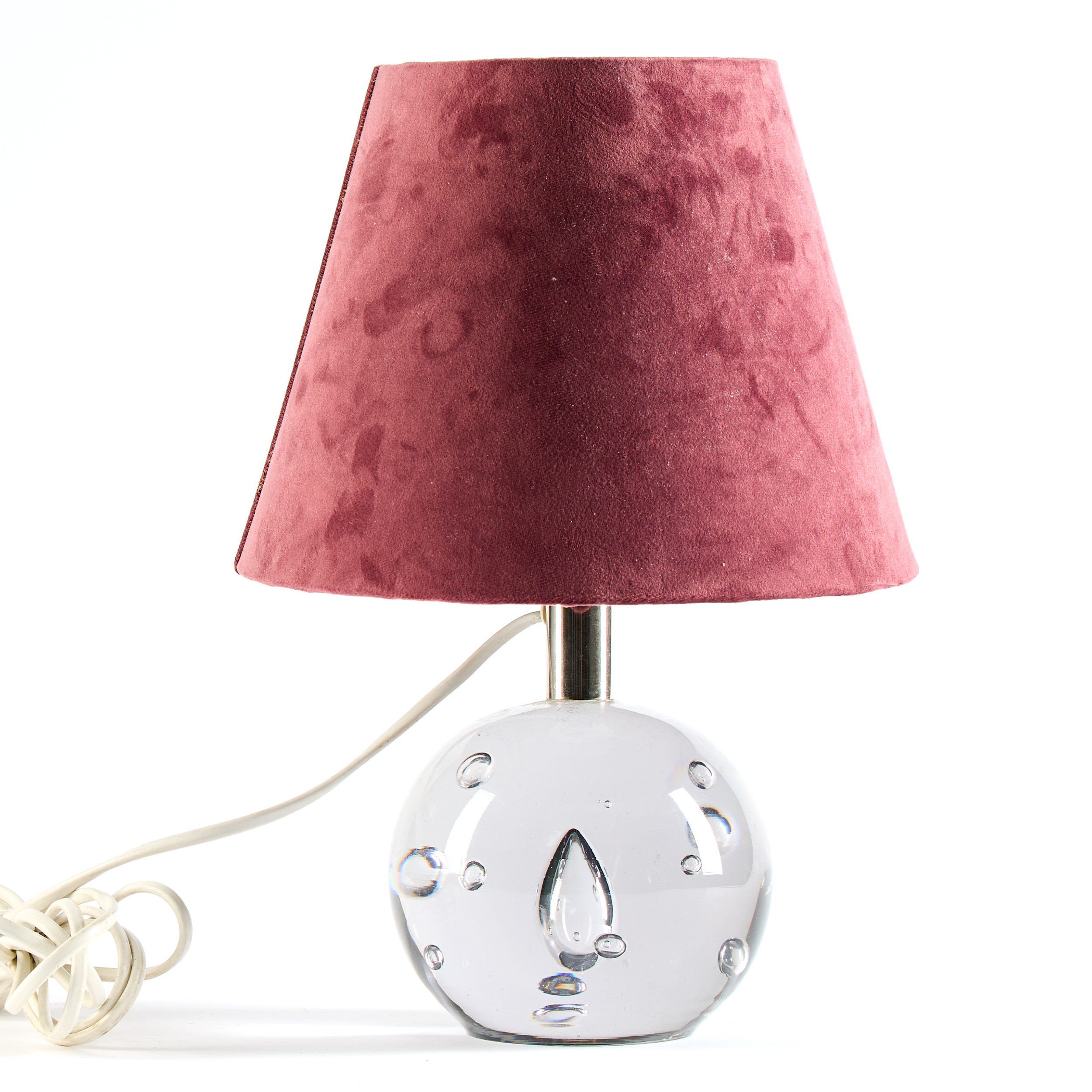 BORDSLAMPA. Glas med luftbubblor, 1900-talets andra hälft.