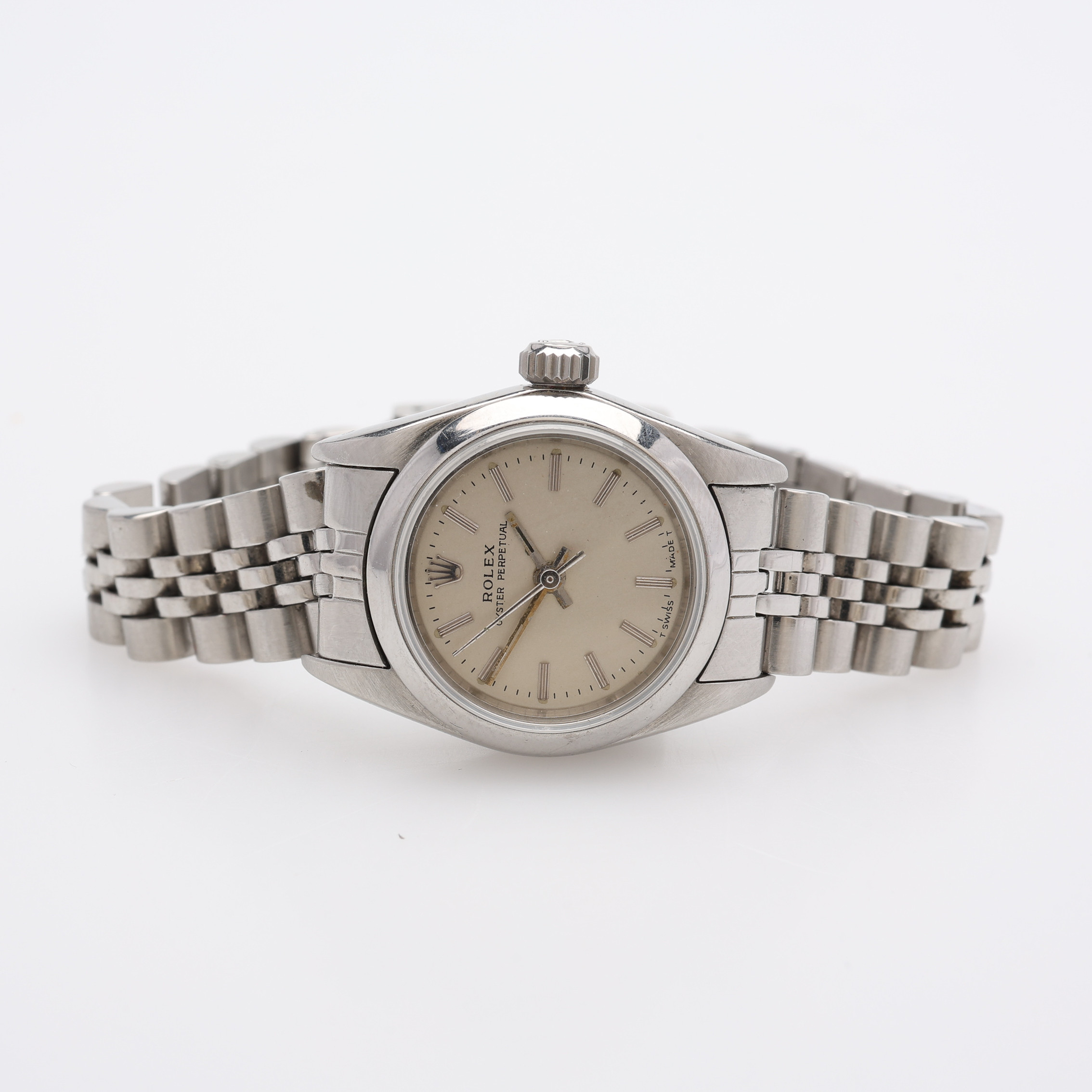 DAMARMBANDSUR, STÅL, ROLEX, OYSTER PERPETUAL, AUTOMATISKT UPPDRAG, 1990-TAL.
