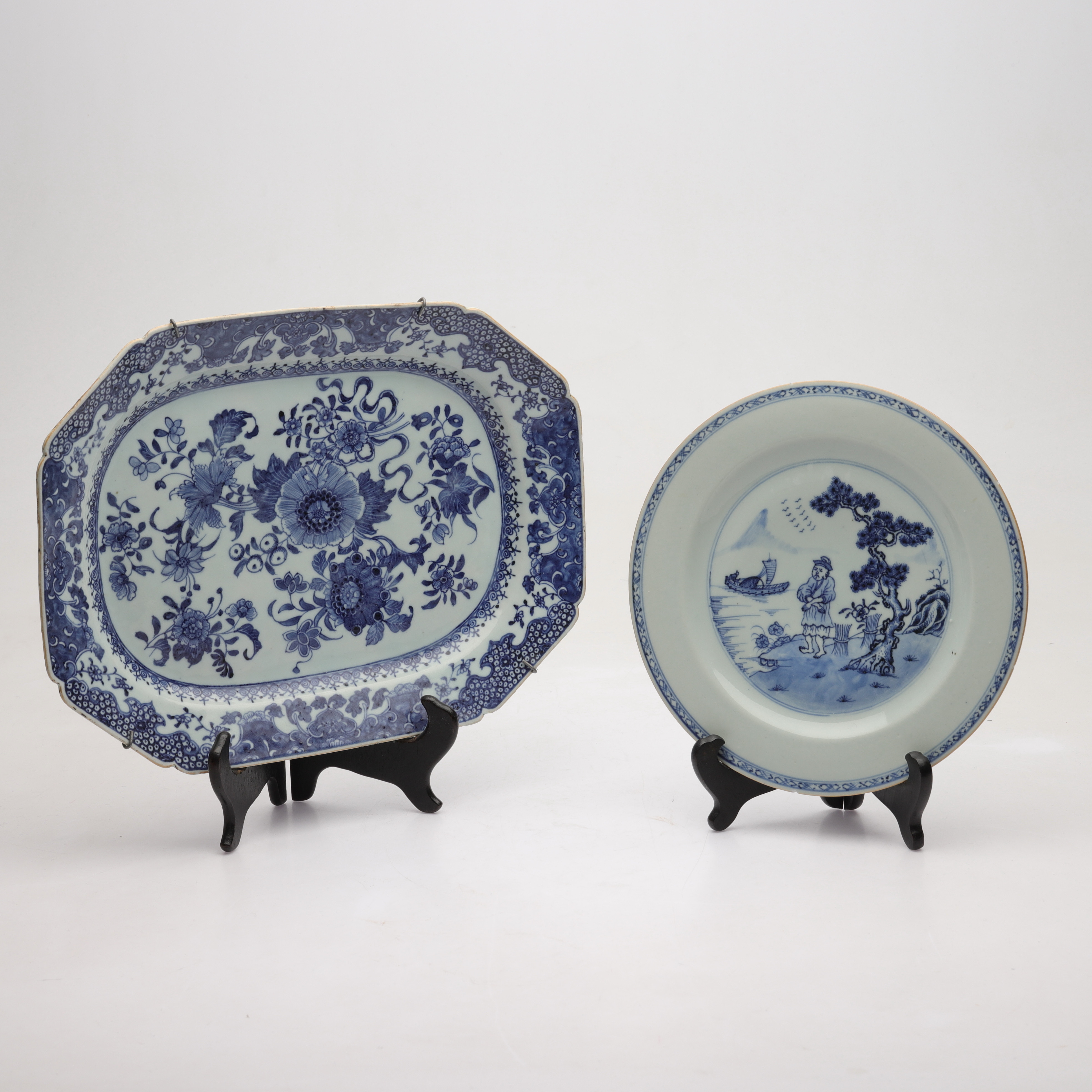 STEKFAT-/TALLRIK, porslin, Kina, 17-/1800-tal.