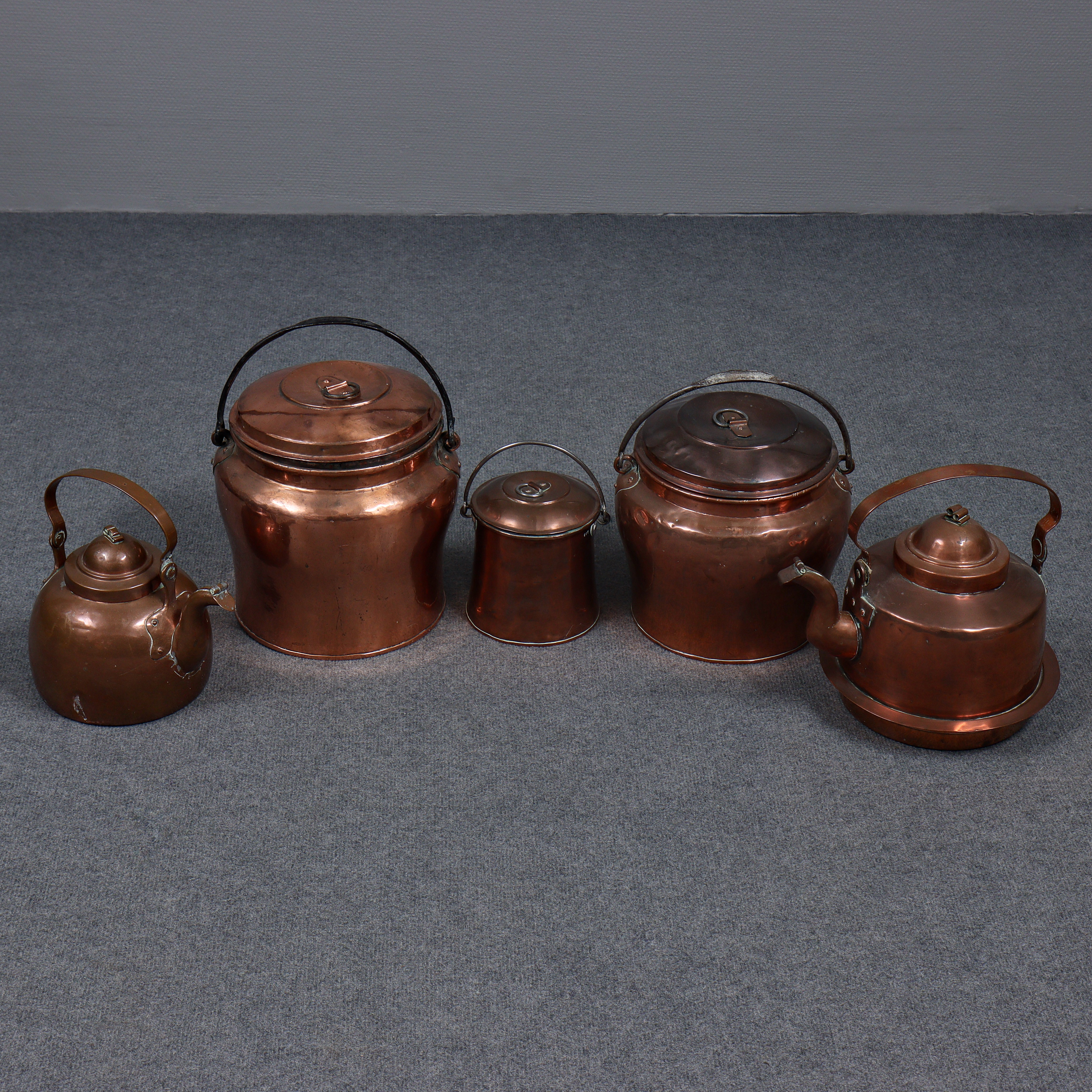 HINKAR SAMT KITTLAR, KOPPAR, 1800/1900-TAL.