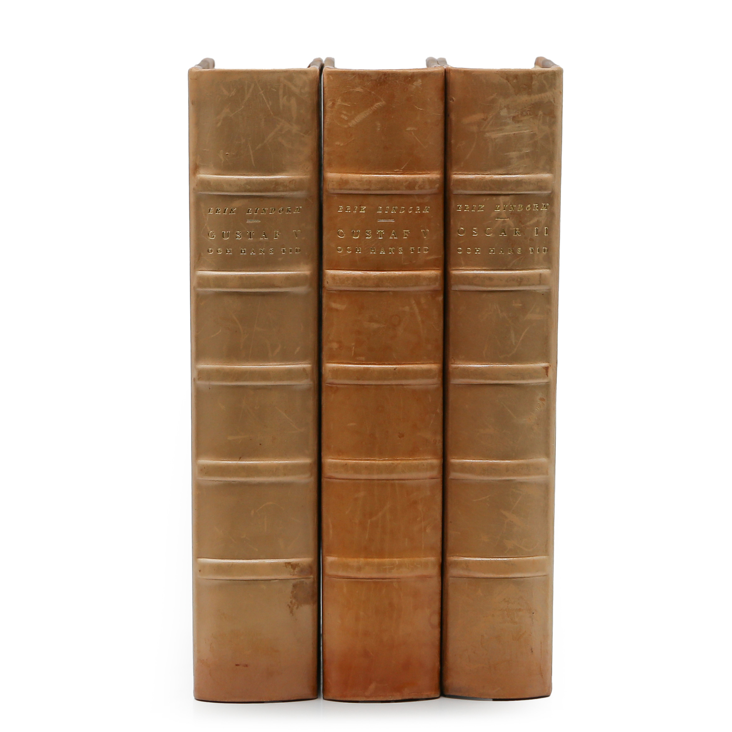 BOKBAND 3 DELAR, "GUSTAF V OCH HANS TID" SAMT "OSCAR II OCH HANS TID".