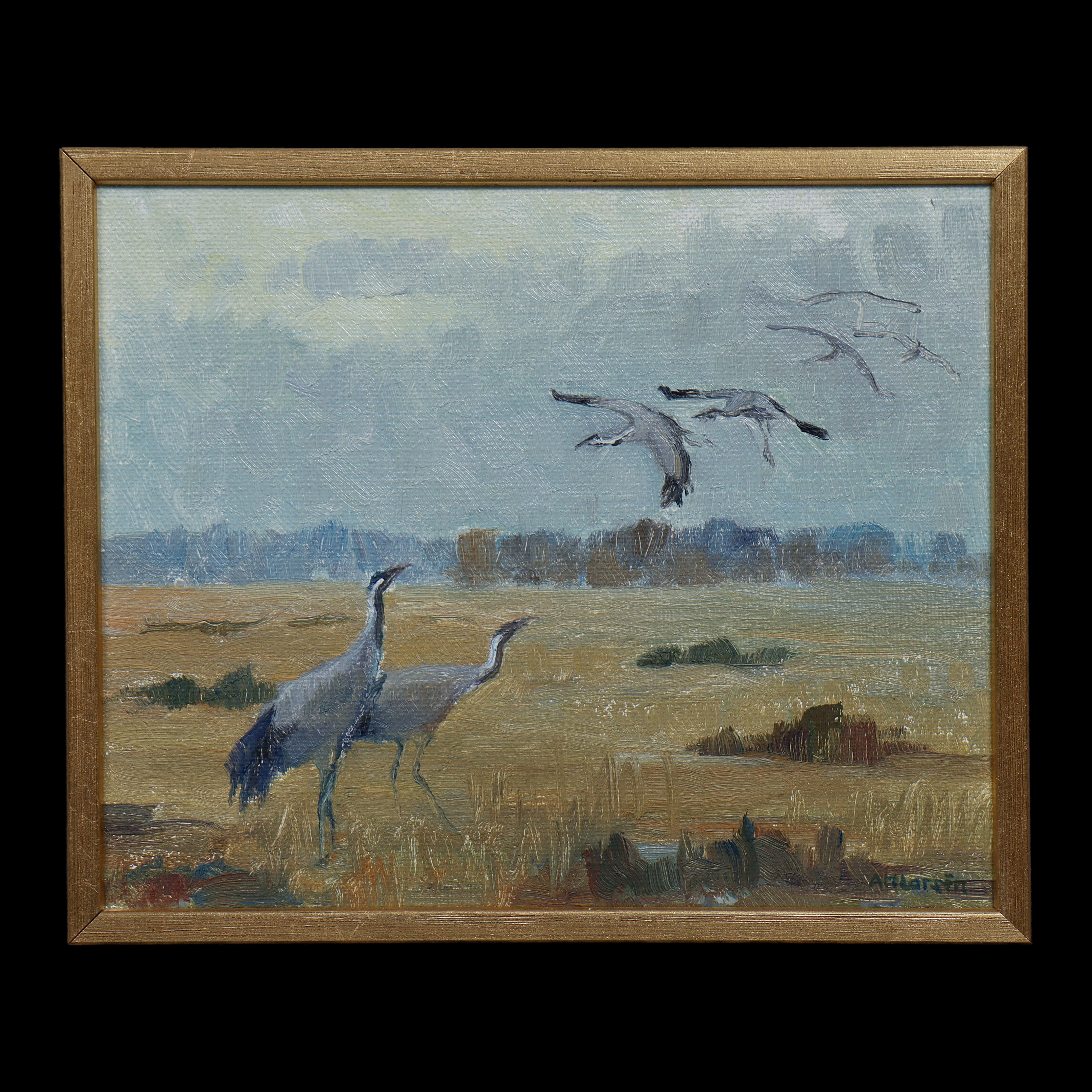 ANN-MARI LARSÉN "TRANHÖST, ÖLAND" OLJA PÅ PANNÅ, SIGNERAD.