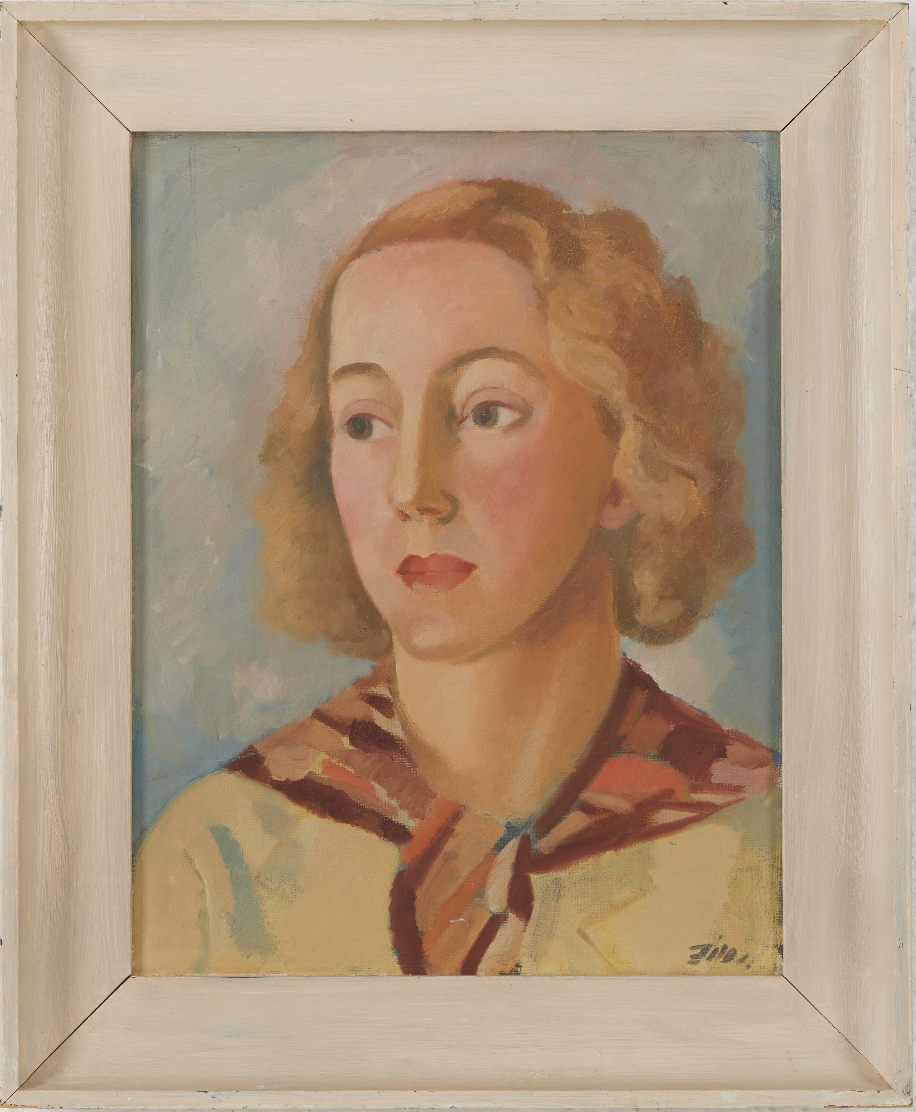 GUNNAR ZILO. Porträtt, olja på duk, signerad, daterad 1935 öpå spännramen a tergo.