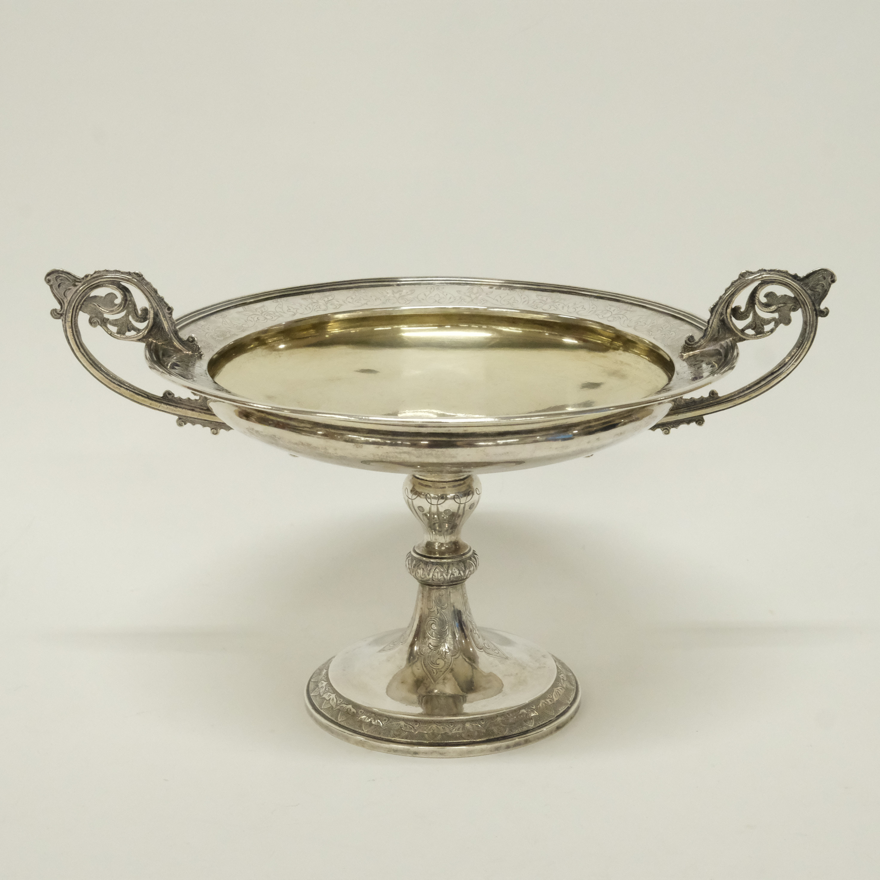 SKÅLFAT PÅ FOT, SILVER, CARL LYXDORPH, MALMÖ 1876.