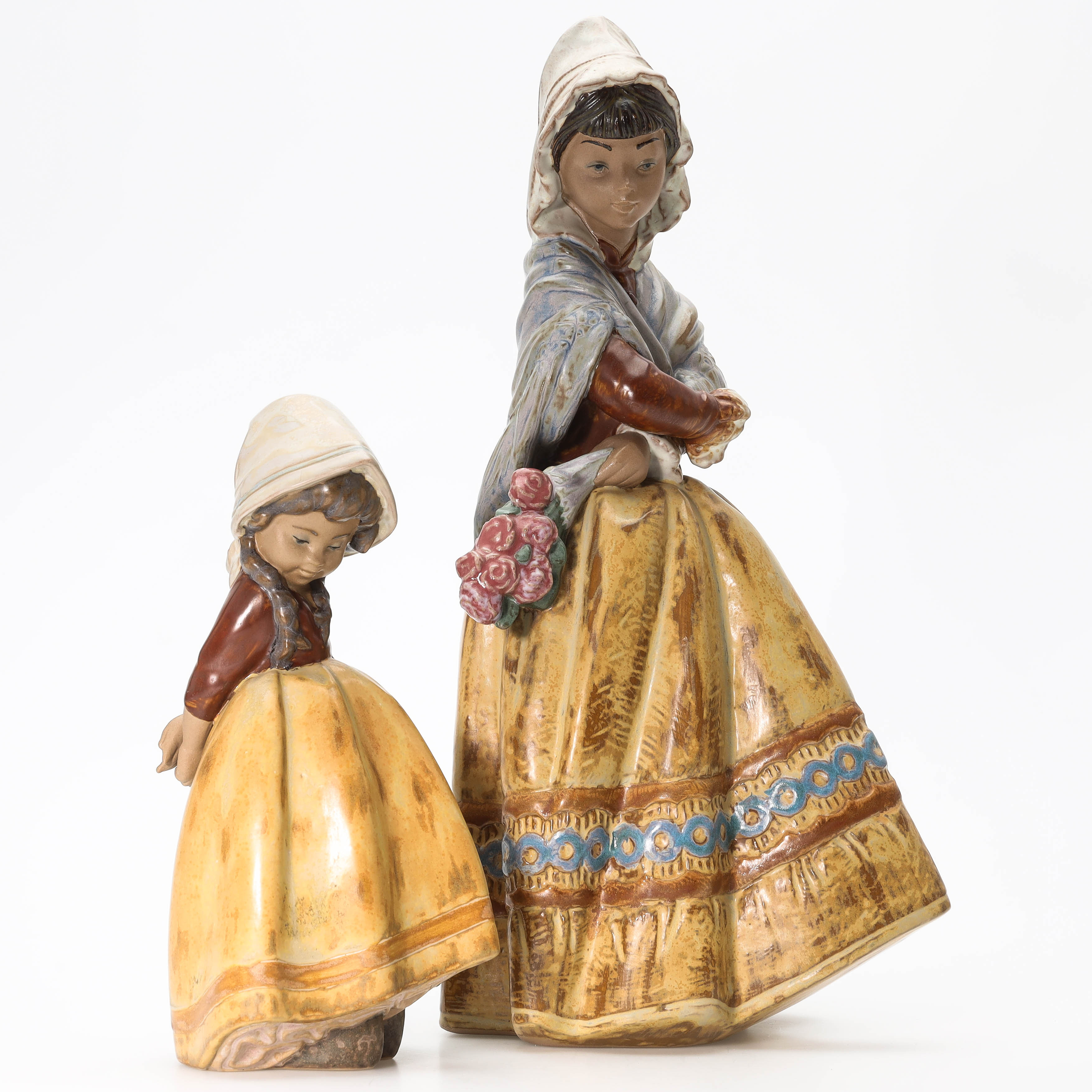 FIGURINER, ett par, keramik, Lladro, Spanien.