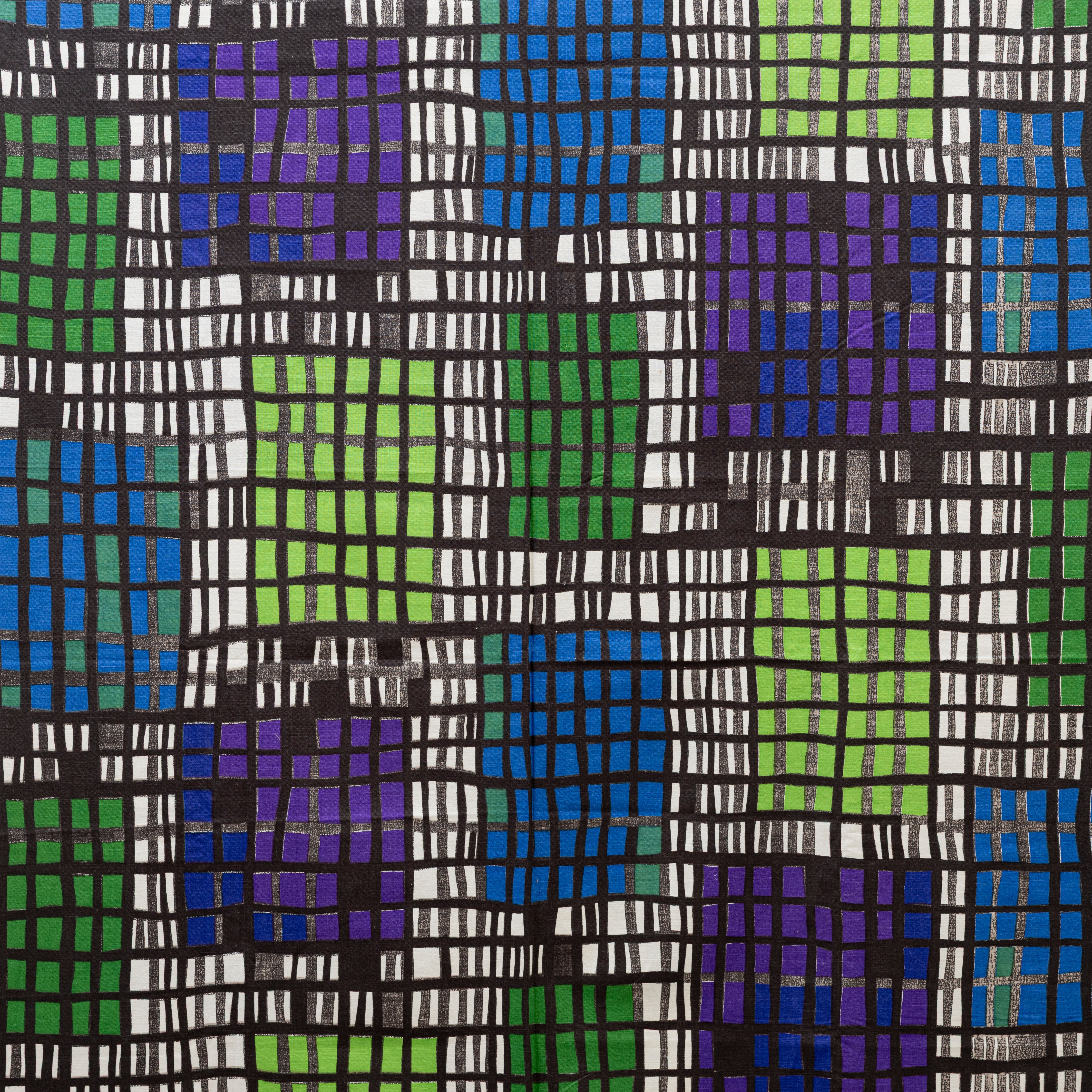 VIOLA GRÅSTEN. Gardinlängd/draperi, i mönster "Raff" för NK's Textilkammare, 1950-tal. Ca 234 x 124 cm.