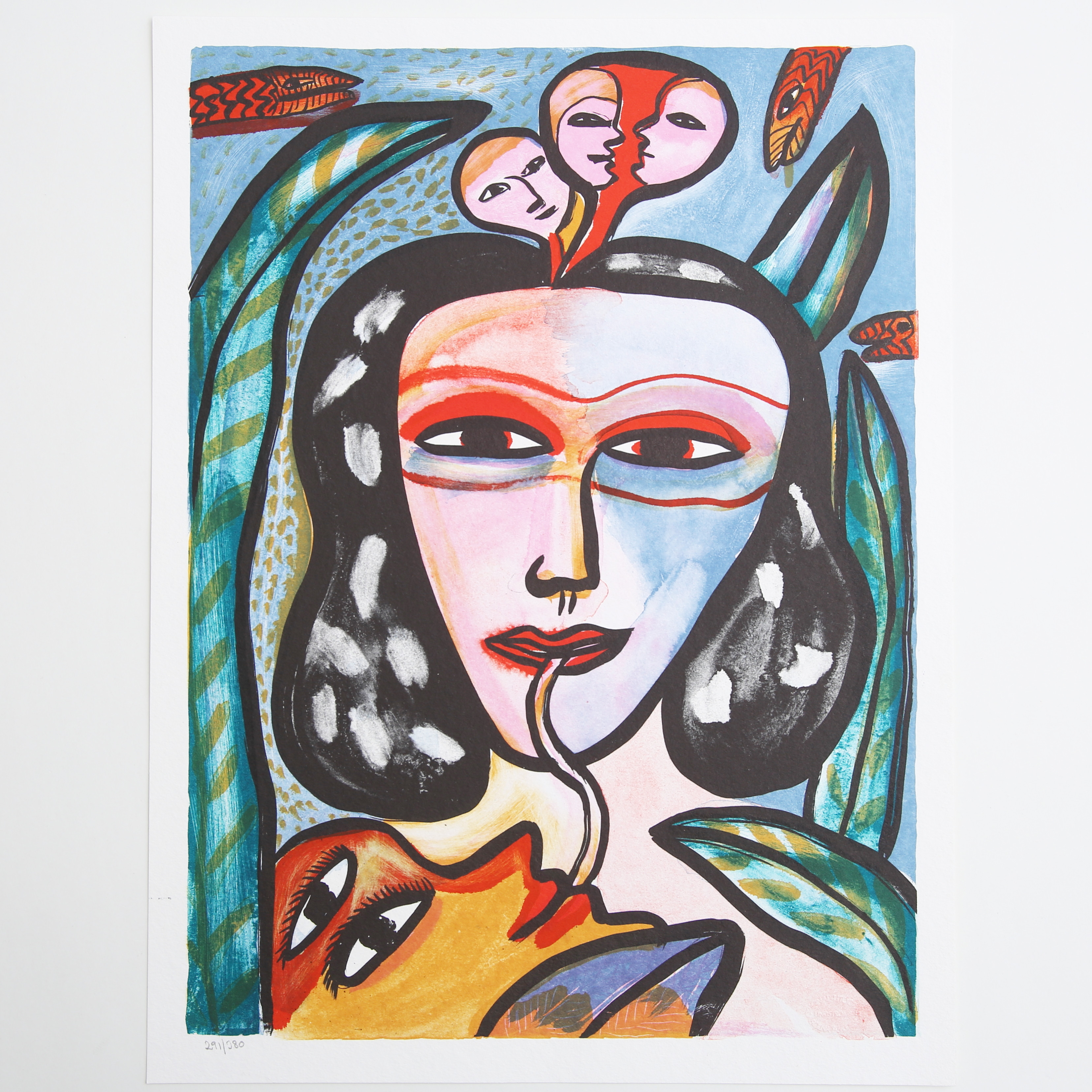 ULRICA HYDMAN-VALLIEN. Färglitografi, "Tänker på dig", numrerad 291/380.