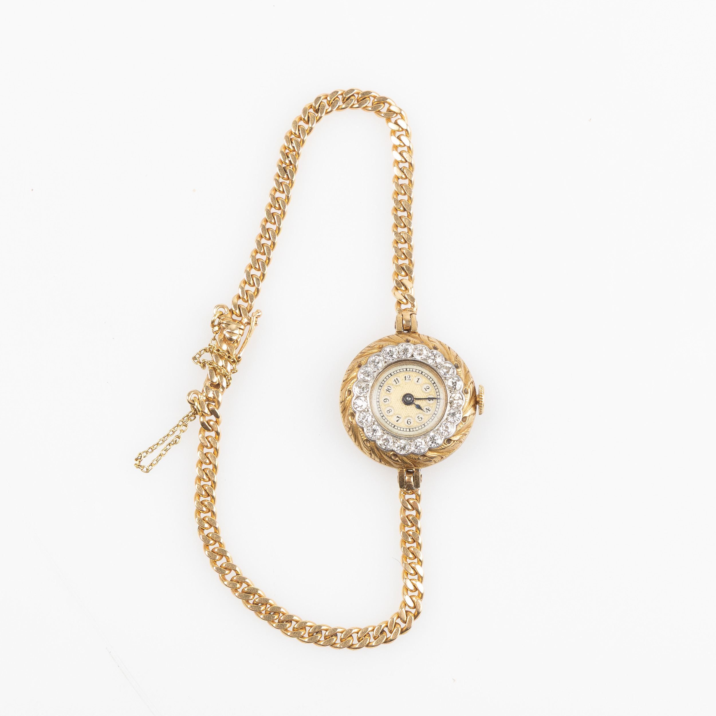 SMYCKESUR, Schweiz, 18K guld med diamanter, ca 1915.