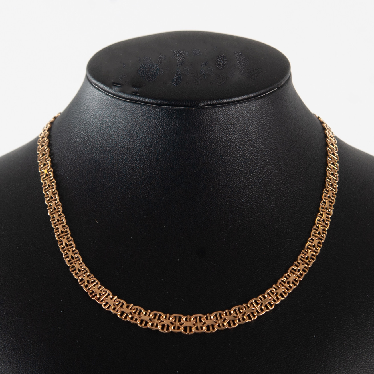 COLLIER, X-LÄNK MED STAV 18 K GULD CA 15,62 G.