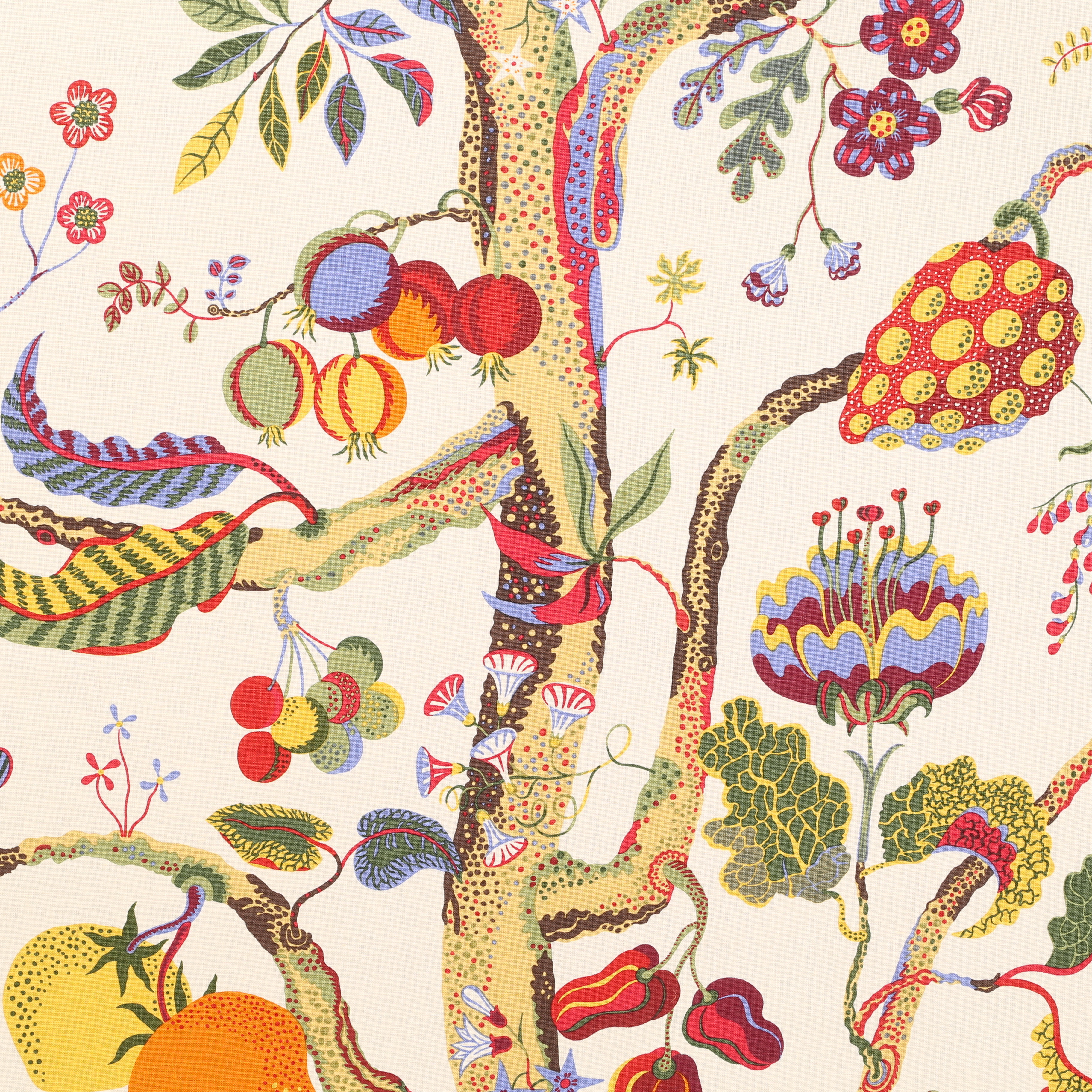 JOSEF FRANK. Metervara på rulle, "Vegetable tree", lin 315.