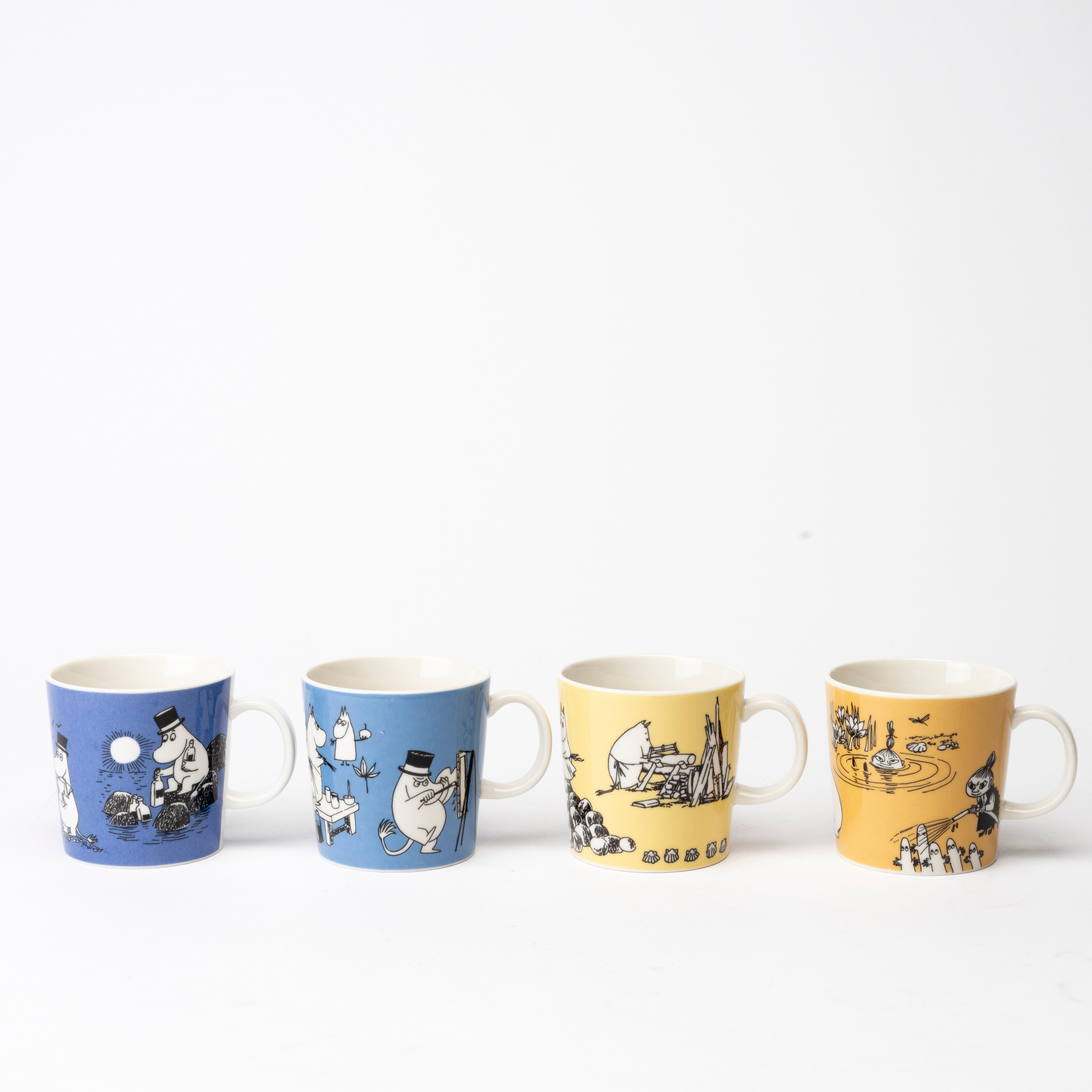 MUMINMUGGAR, 4 st, porslin, Moomin Characters/Bulls, Arabia, Finland, 1990-1999.