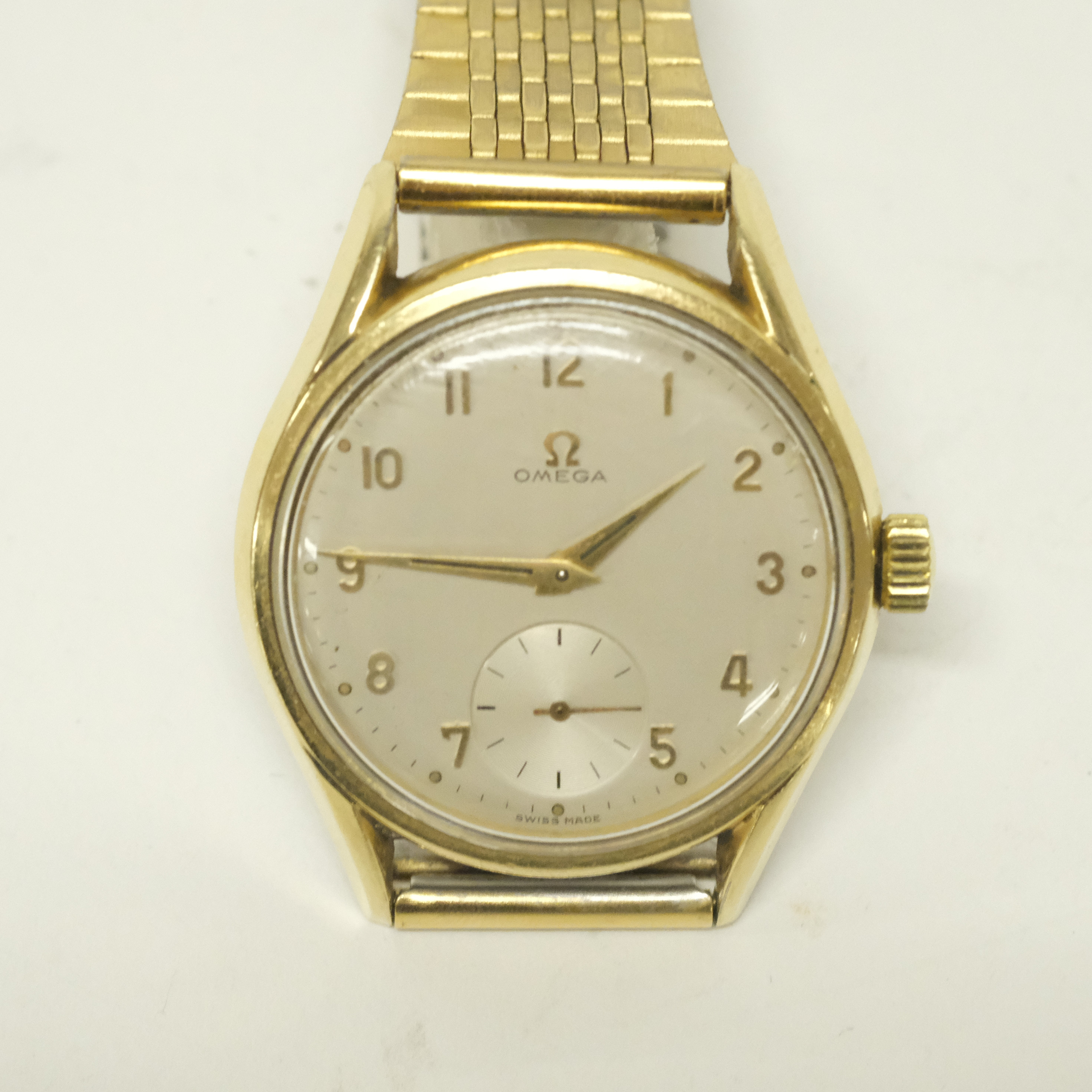 ARMBANDSUR, OMEGA, GULD PÅ STÅL, 1950-TAL.