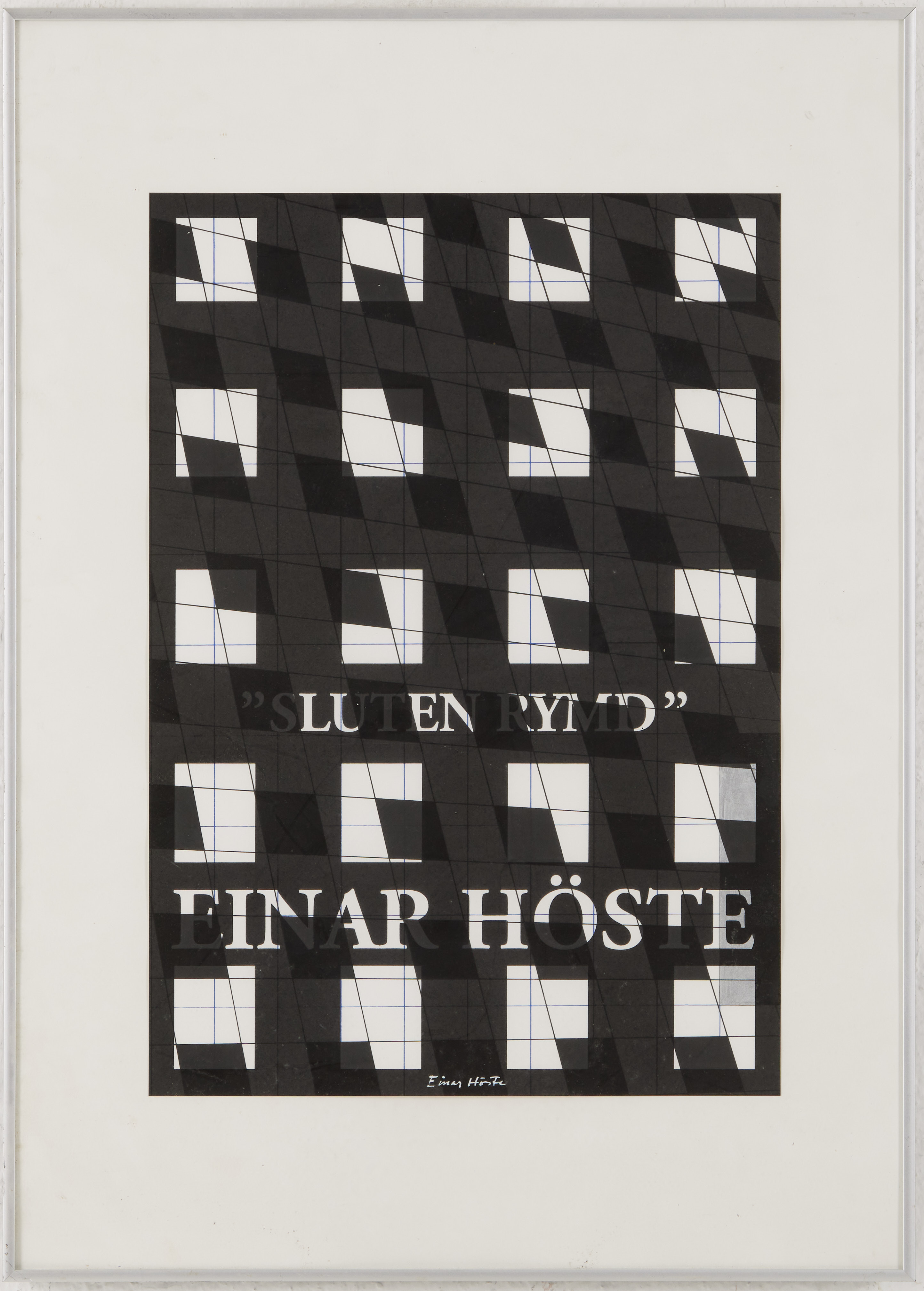 EINAR HÖSTE (1930-2013). "Sluten rymd", signerad, serigrafi.