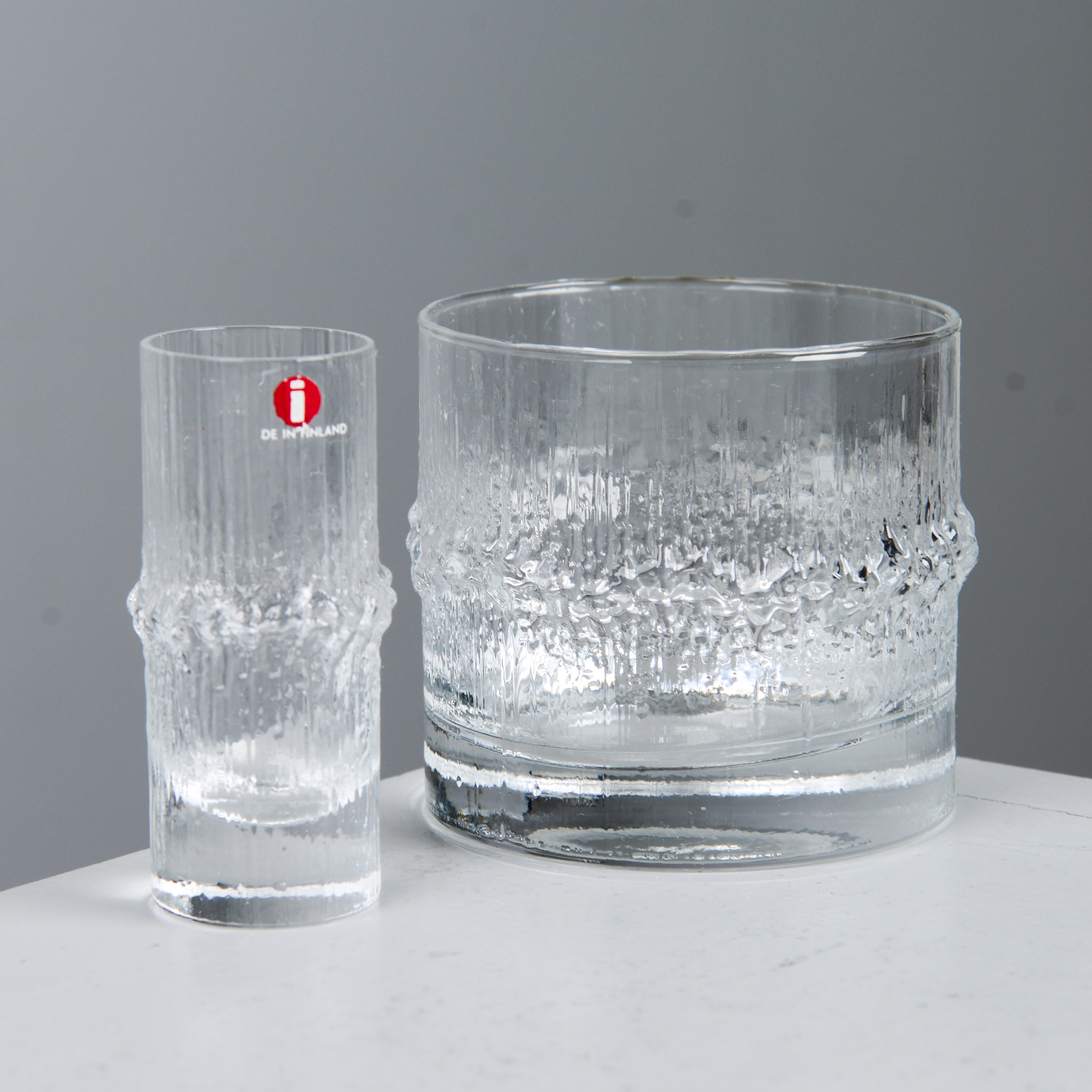 TAPIO WIRKKALA. "Niva", snapsglas & whiskyglas, 10+10, Iittala, Finland.