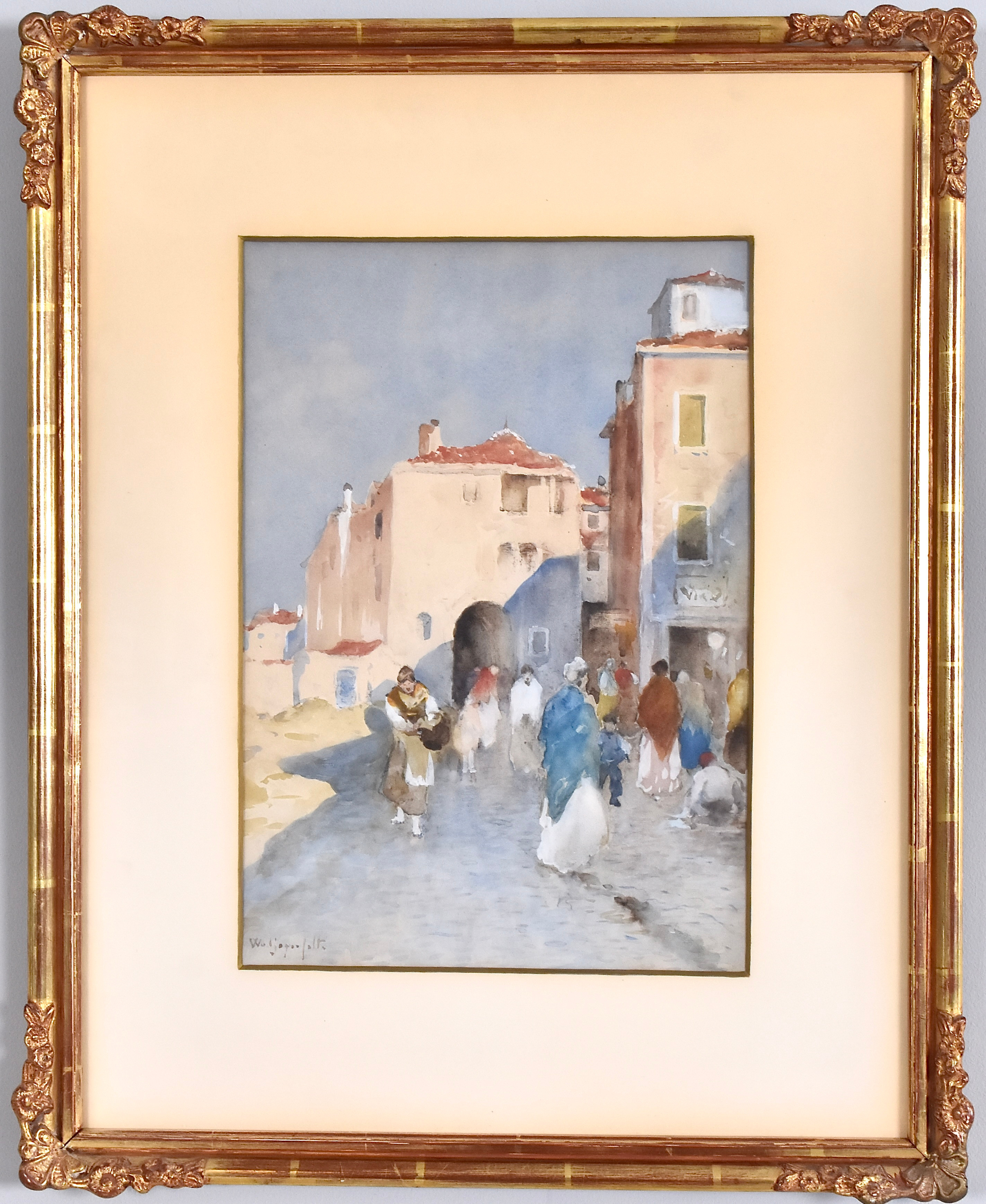 WILHELM VON GEGERFELT. Akvarell med täckvitt.