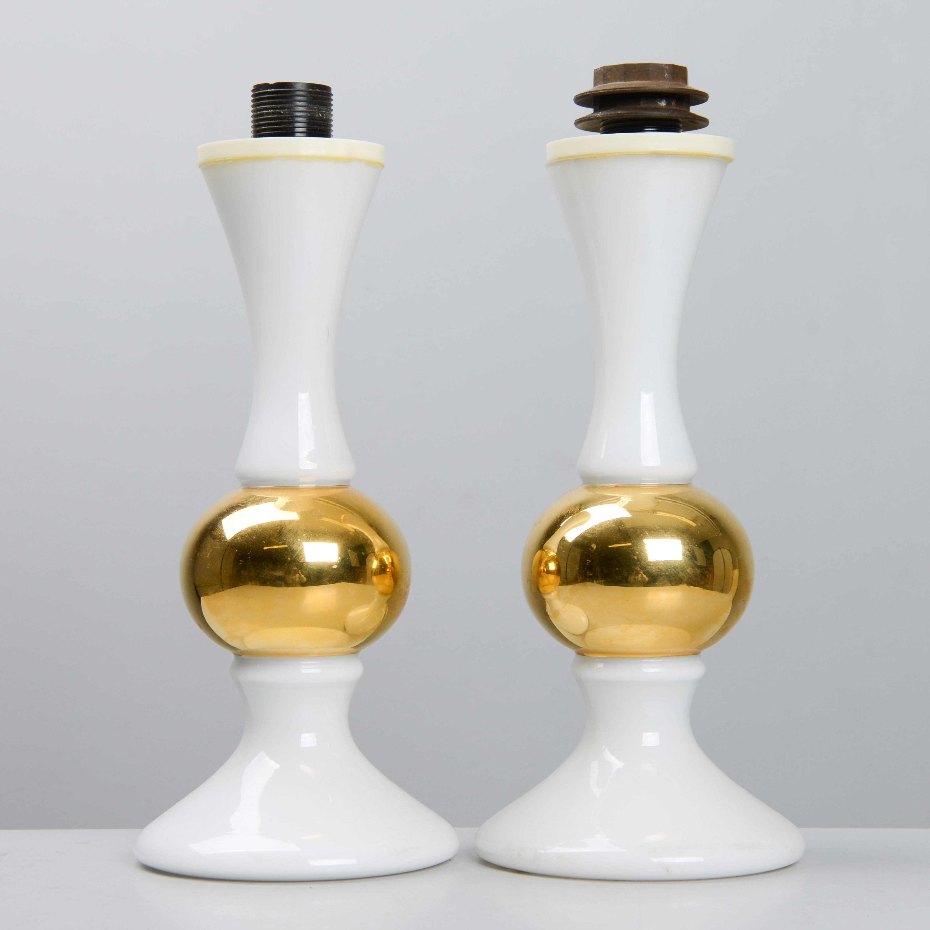 UNO & ÖSTEN KRISTIANSSON. Bordslampor, 2 st, glas, Luxus, 1970-tal.
