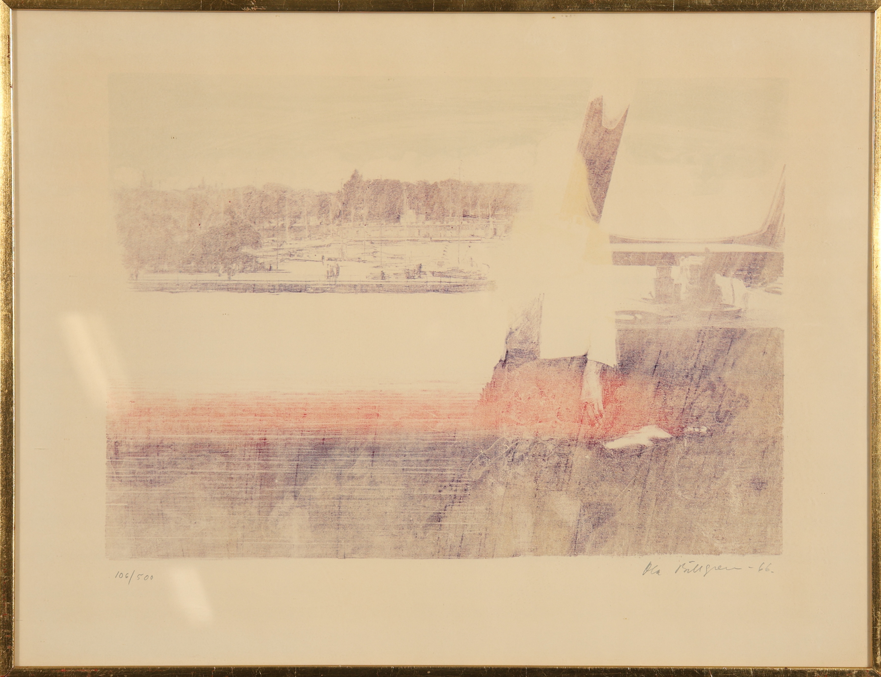 OLA BILLGREN. LITOGRAFI, signerad samt numrerad.