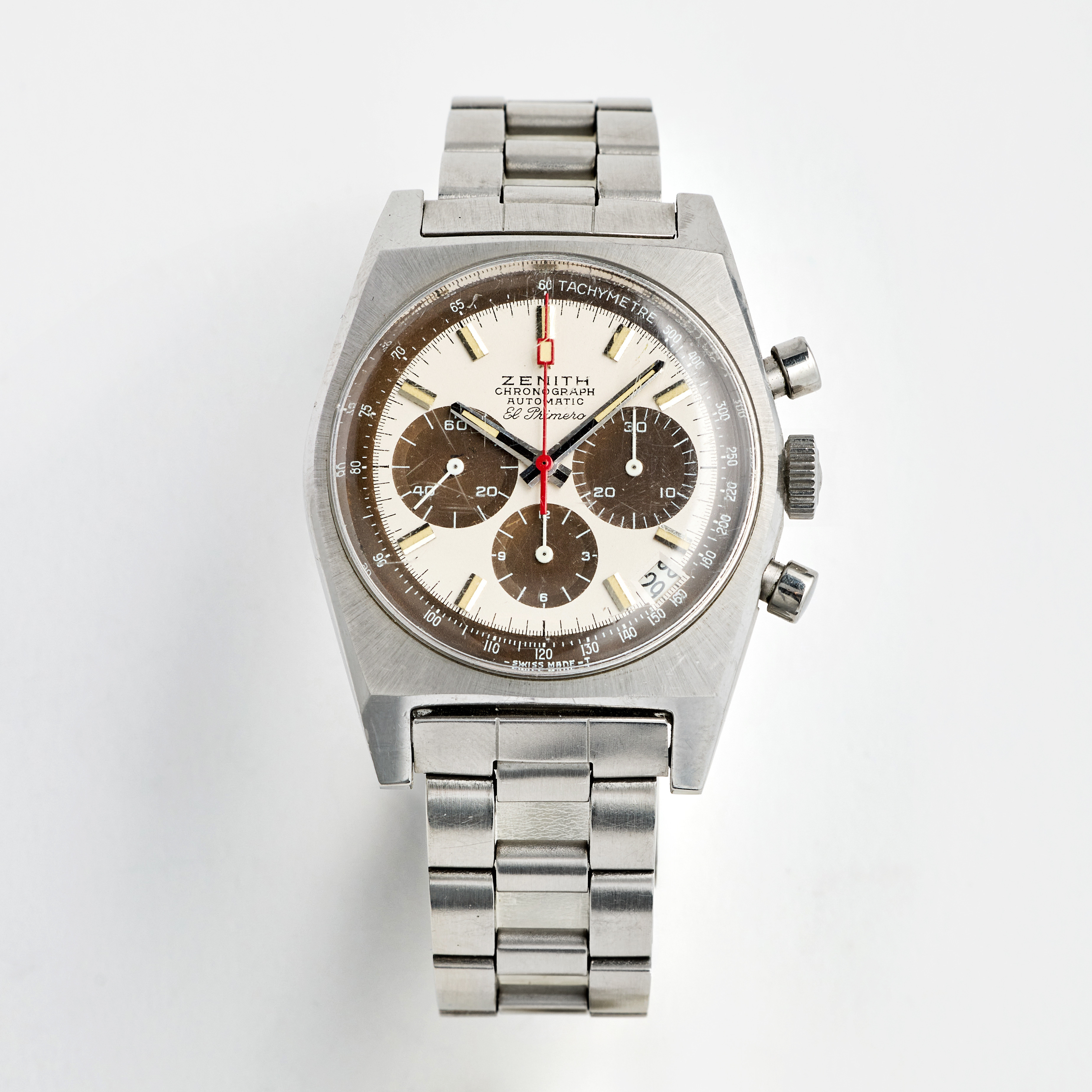 ZENITH, El Primero, kronograf, armbandsur, 37 mm, stål, ca 1969.