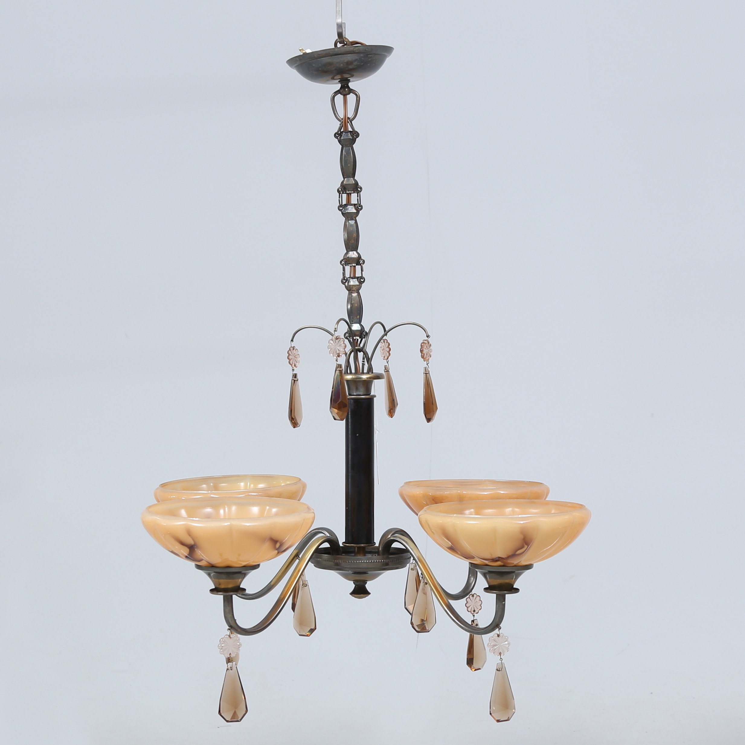 TAKLAMPA, prismor och glaskupor, 1930-tal.