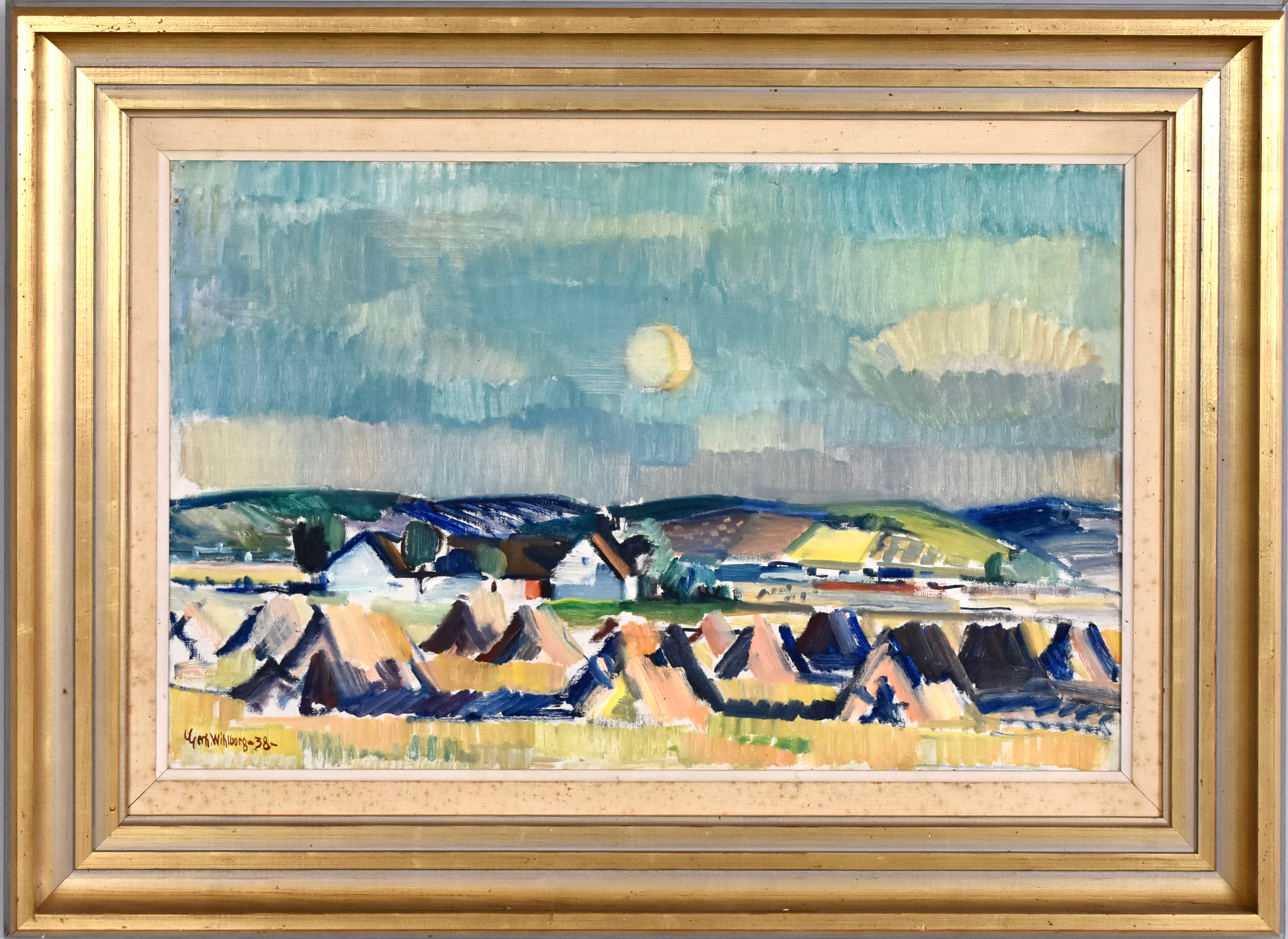 GERHARD WIHLBORG. oljemålning på duk, skånskt landskap.