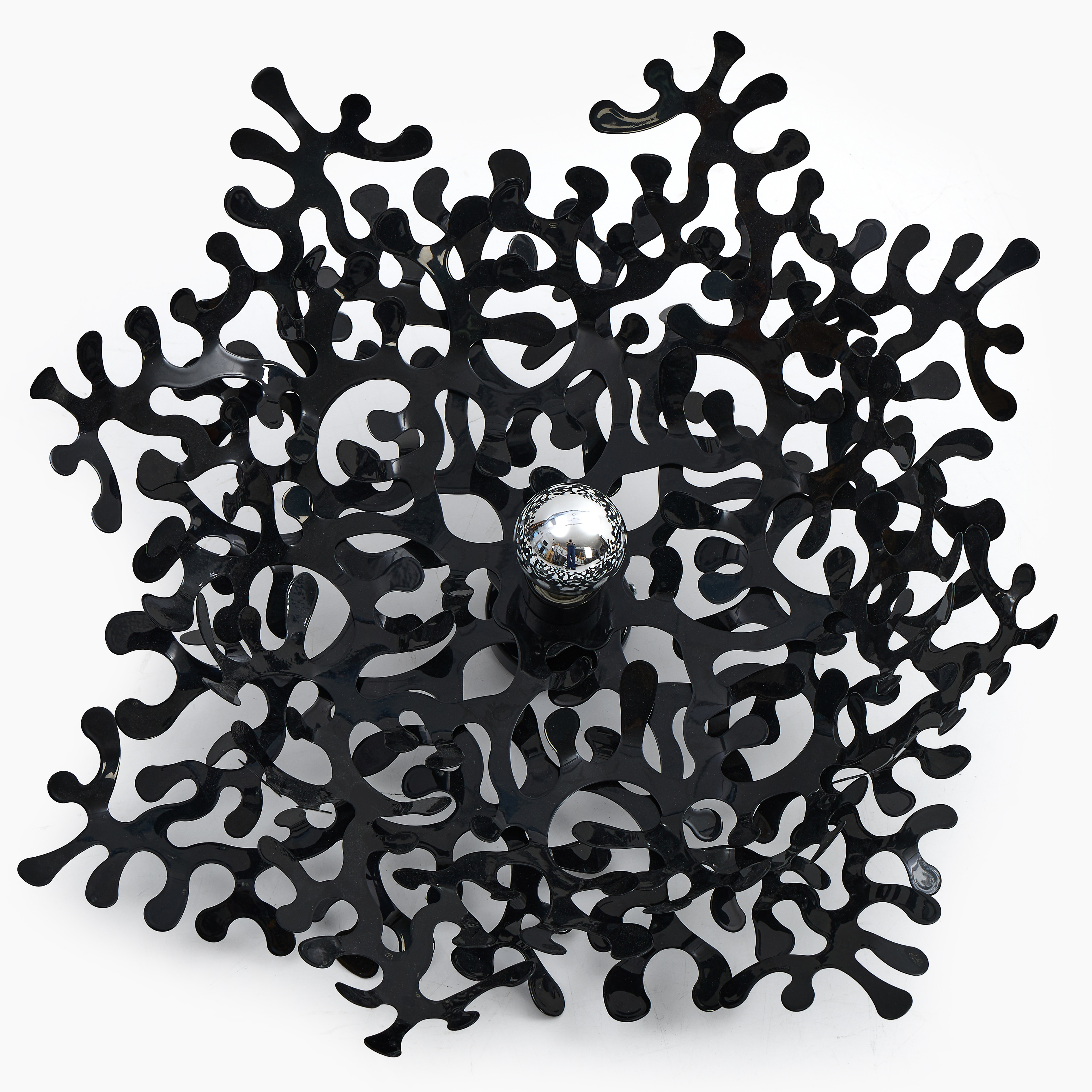 TAKLAMPA, "MidiLeaves", Lumen Center, svartlackerad metall, Italien, 2000-tal.