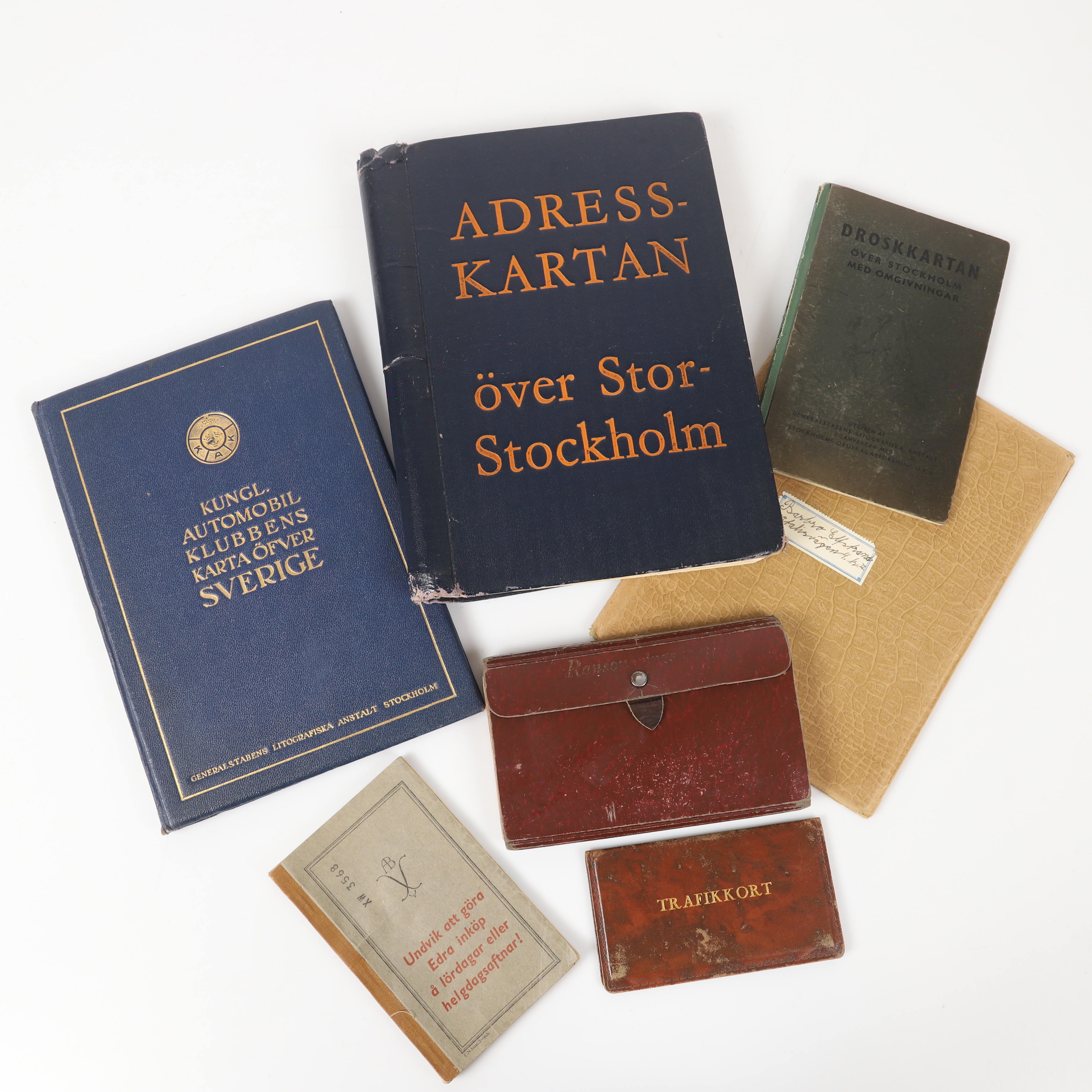 TAXIKARTOR M.M., 7 delar, 1900-tal.