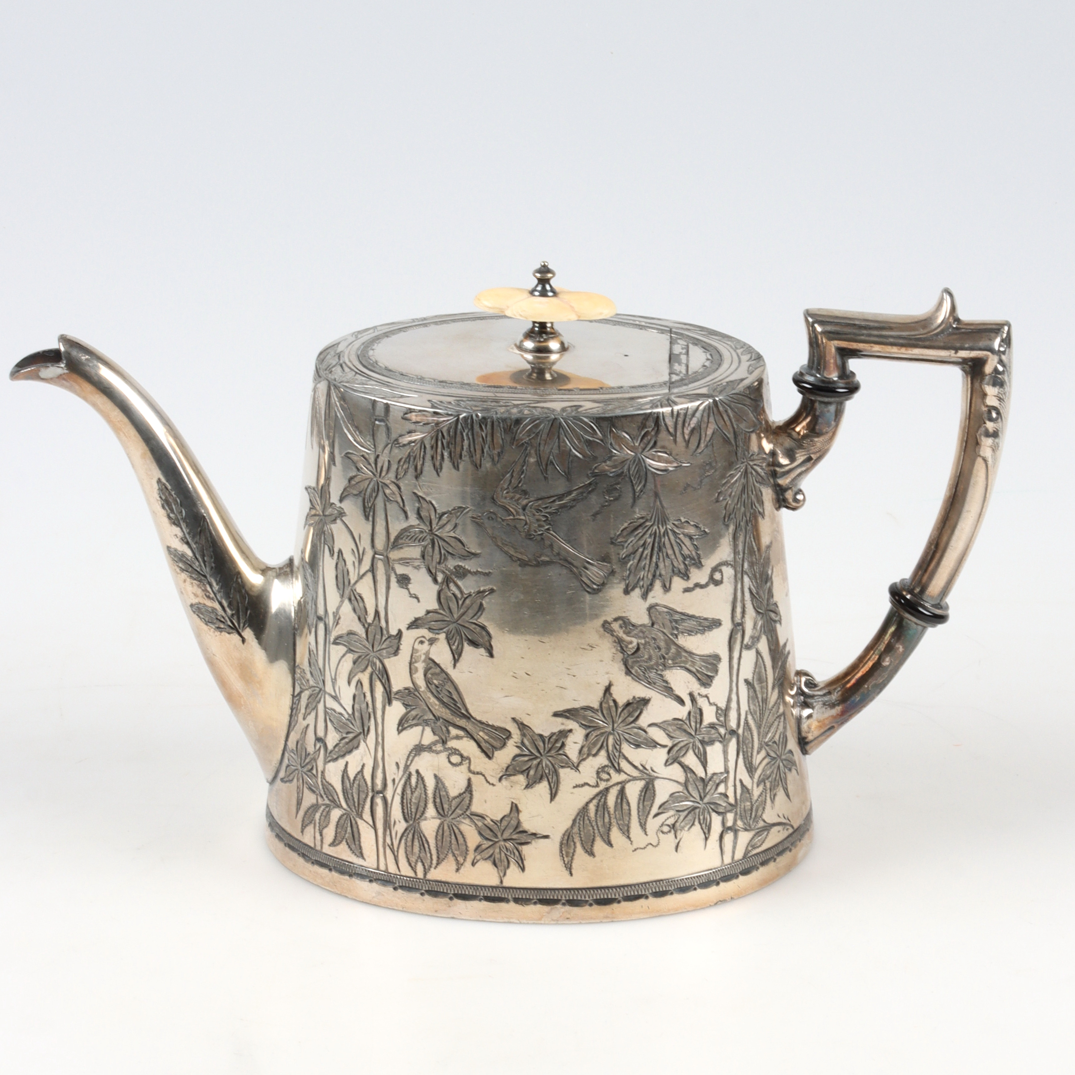 TEKANNA, nysilver, ES&S, England, 18/1900-tal.