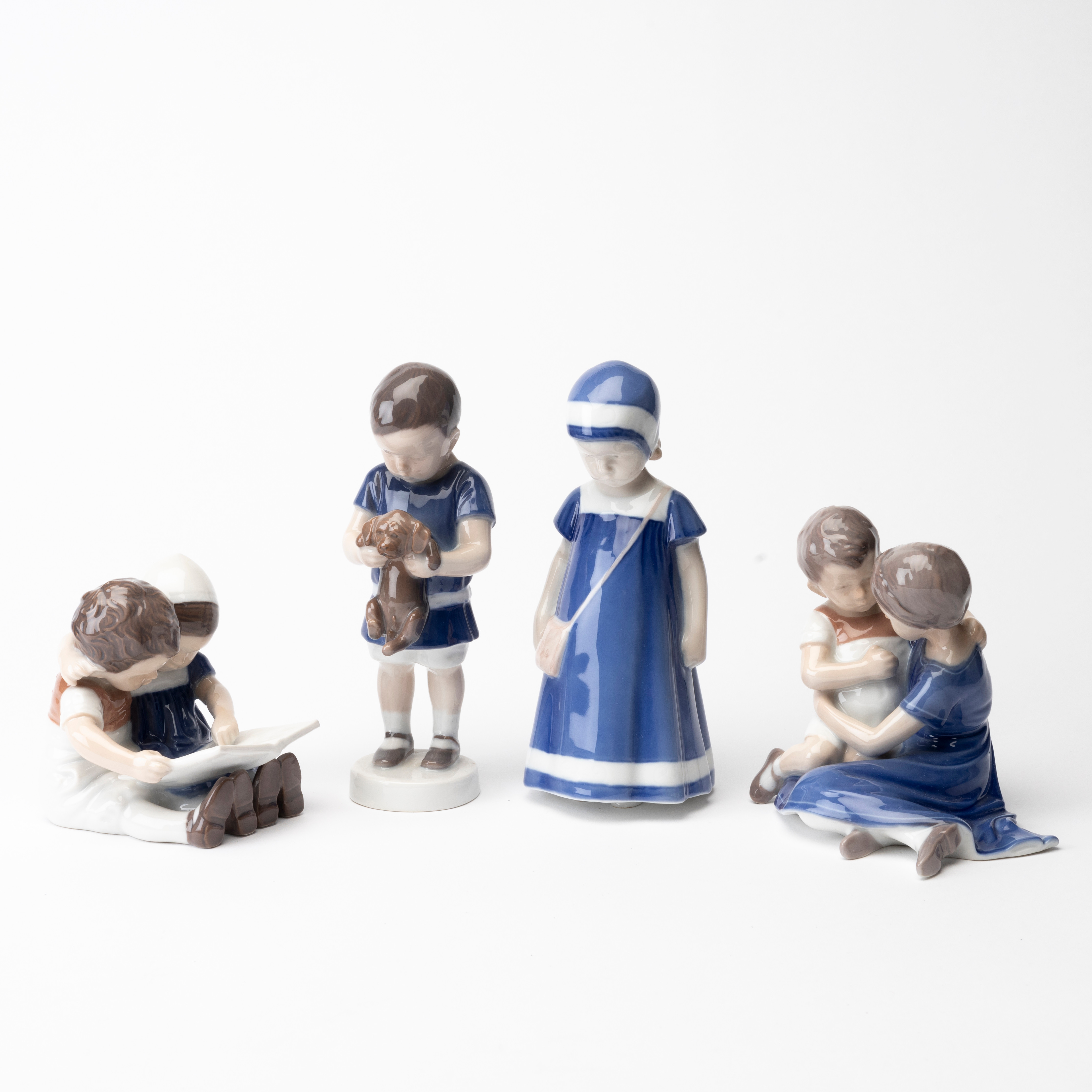 Figuriner, 4 st, porslin, Bing & Gröndahl, Danmark.