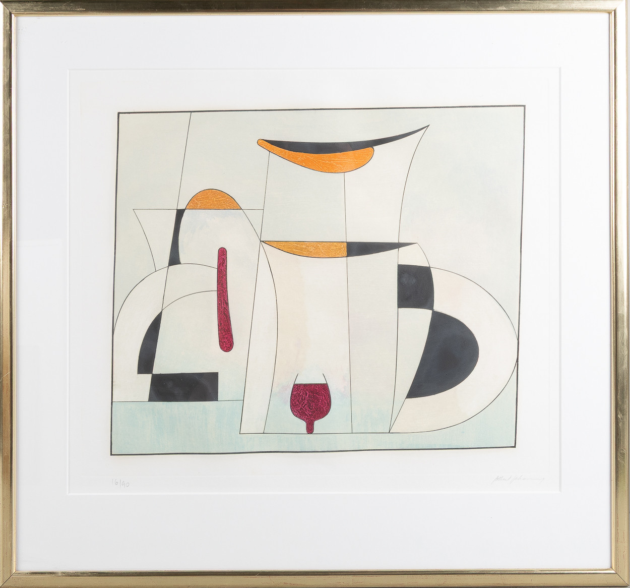 ALBERT JOHANSSON. Komposition, färglitografi.